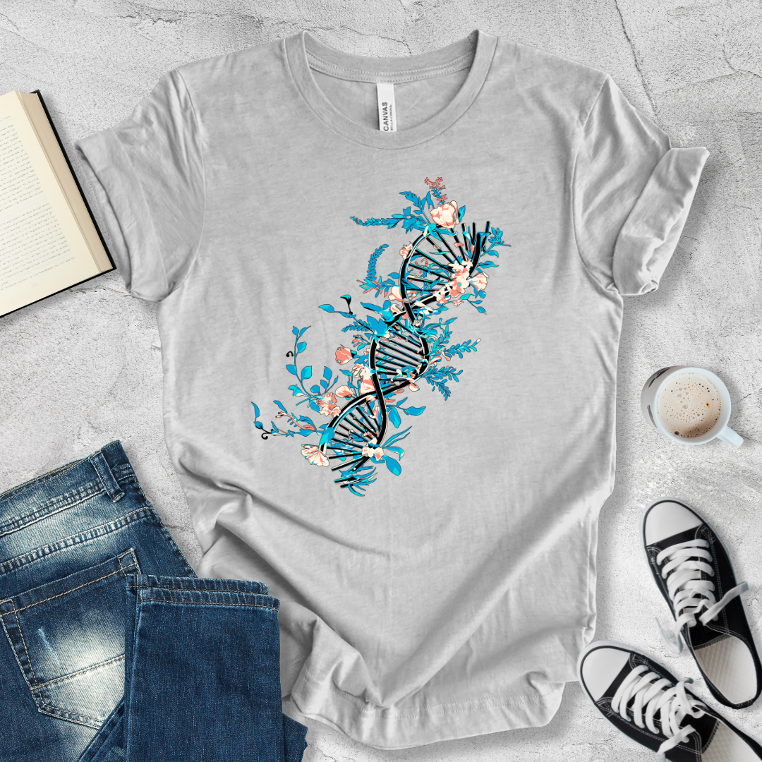 Floral DNA Helix T-shirt