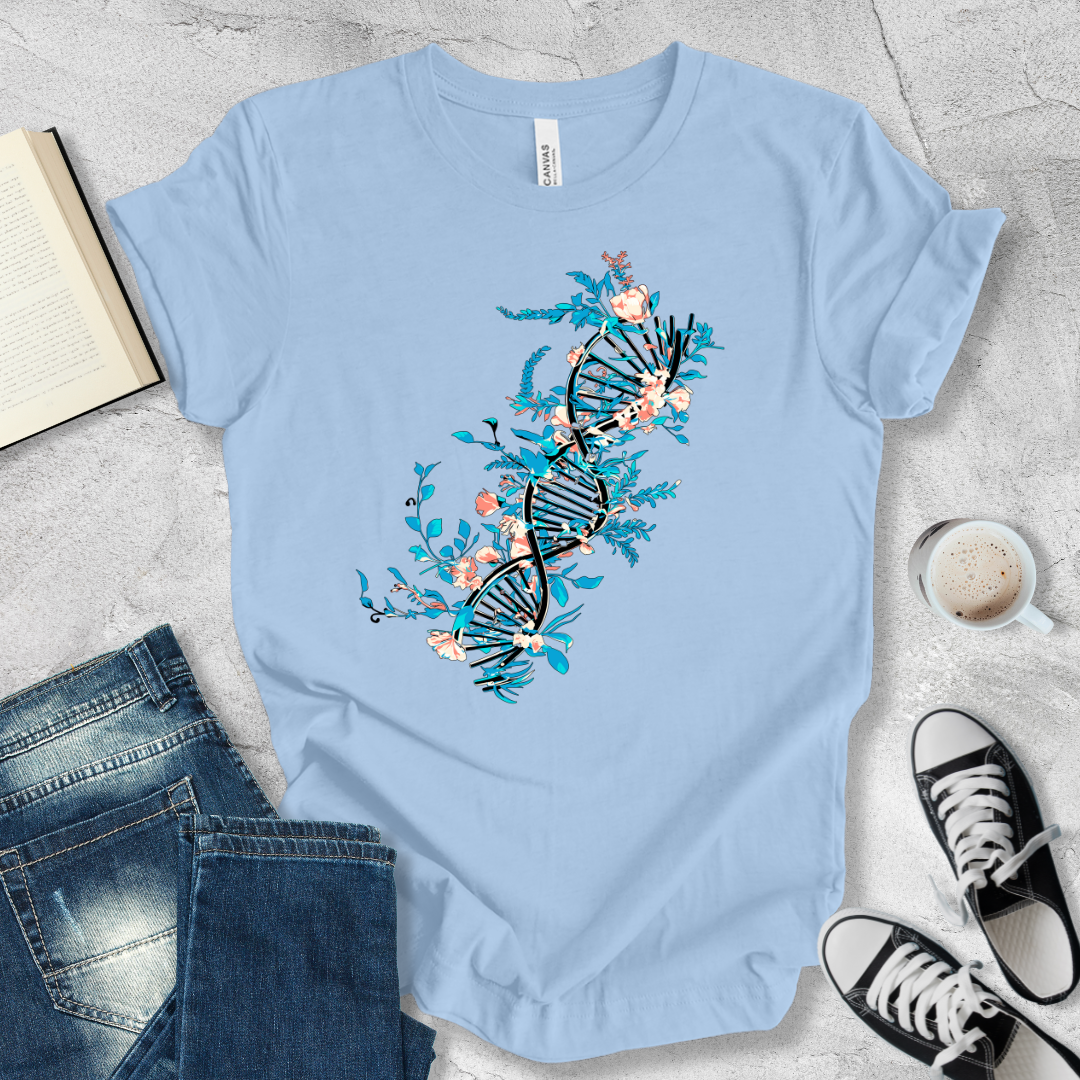 Floral DNA Helix T-shirt