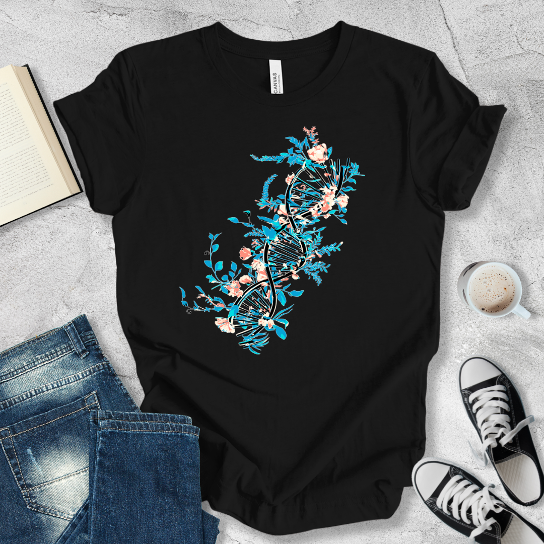 Floral DNA Helix T-shirt