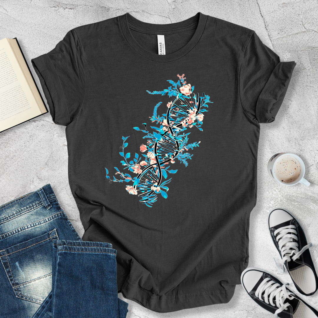 Floral DNA Helix T-shirt