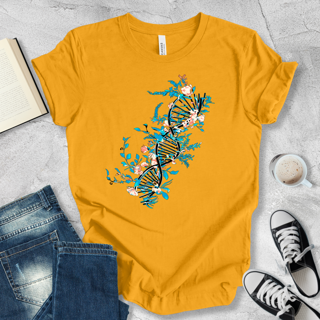 Floral DNA Helix T-shirt