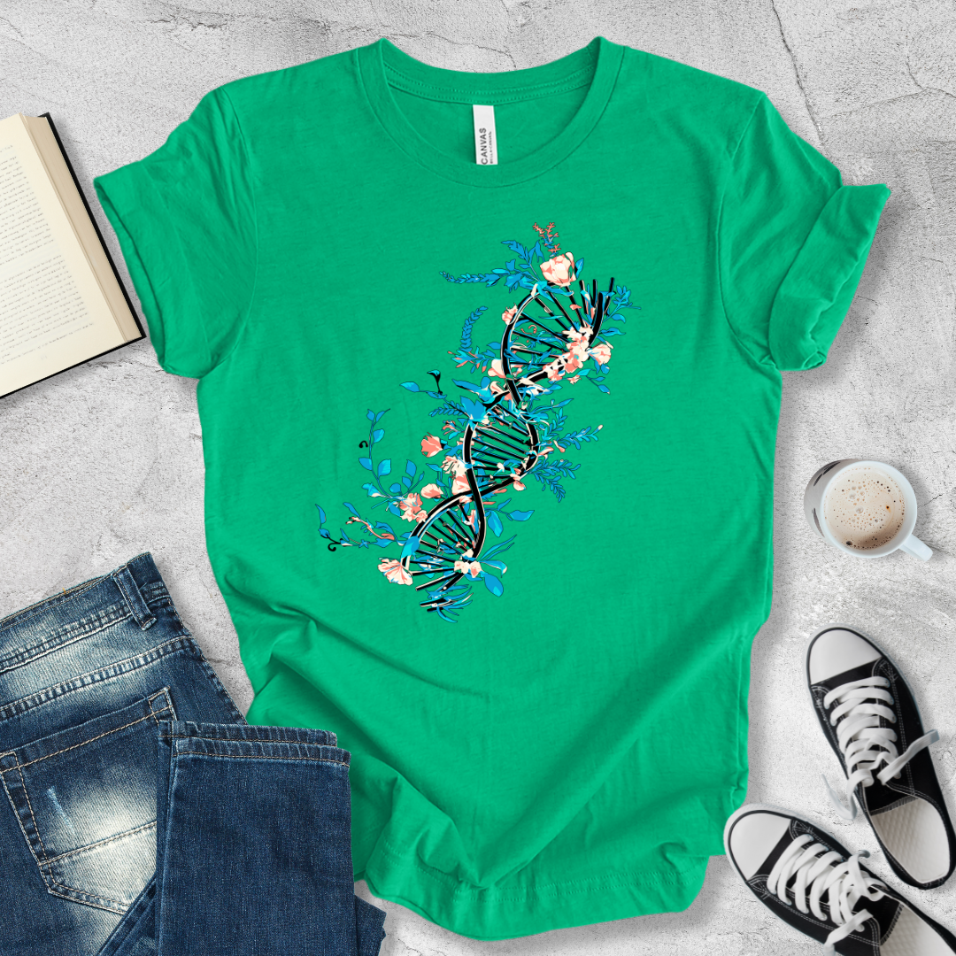 Floral DNA Helix T-shirt