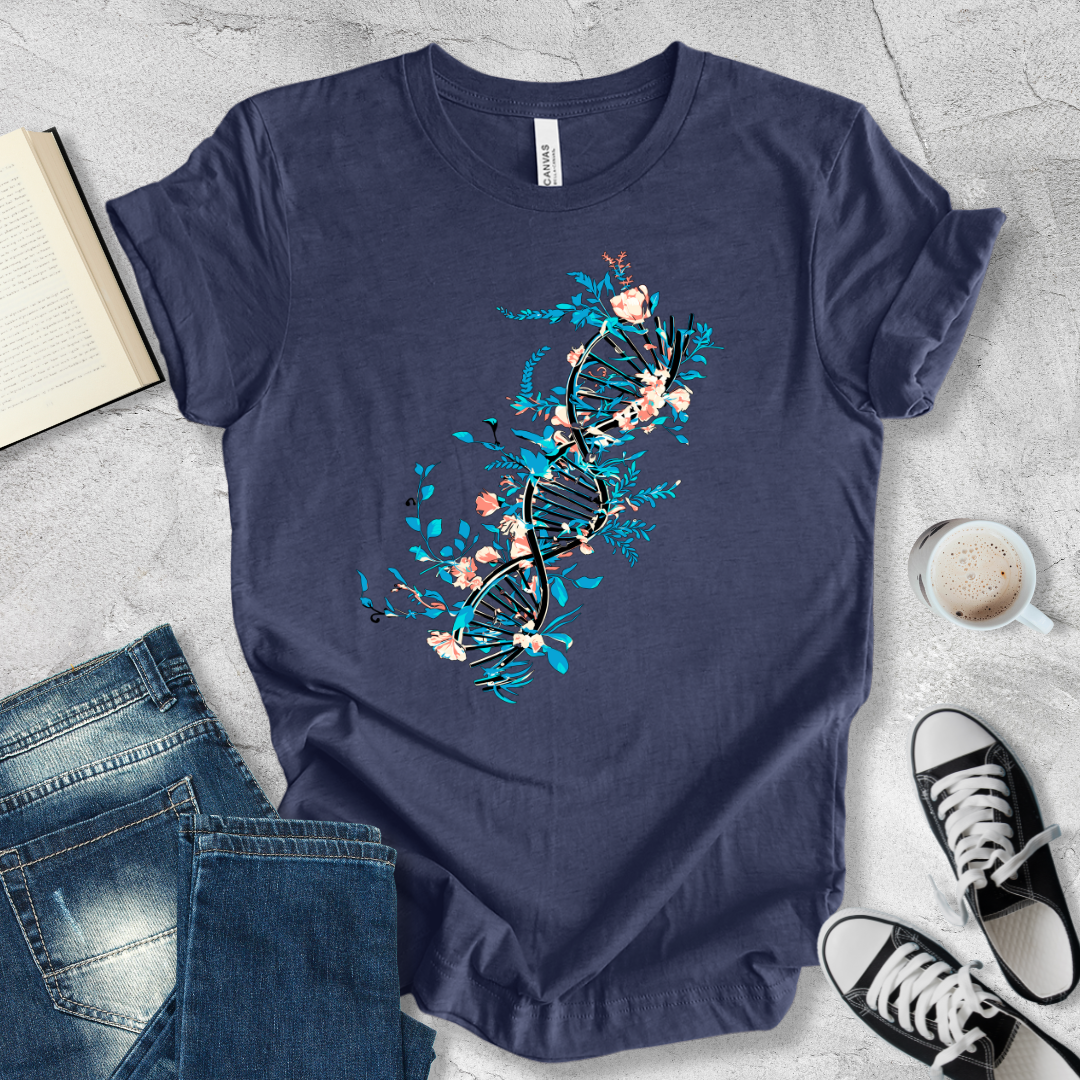 Floral DNA Helix T-shirt