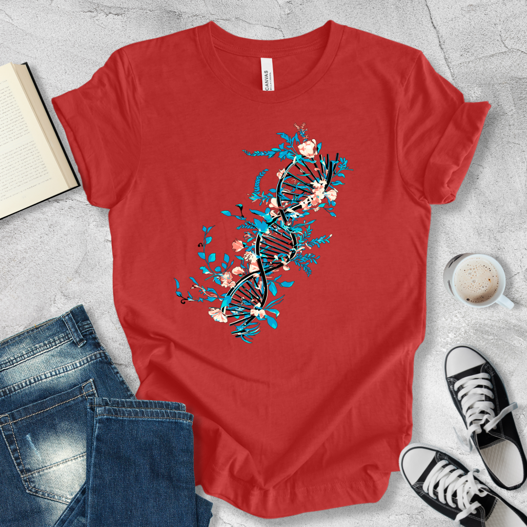 Floral DNA Helix T-shirt