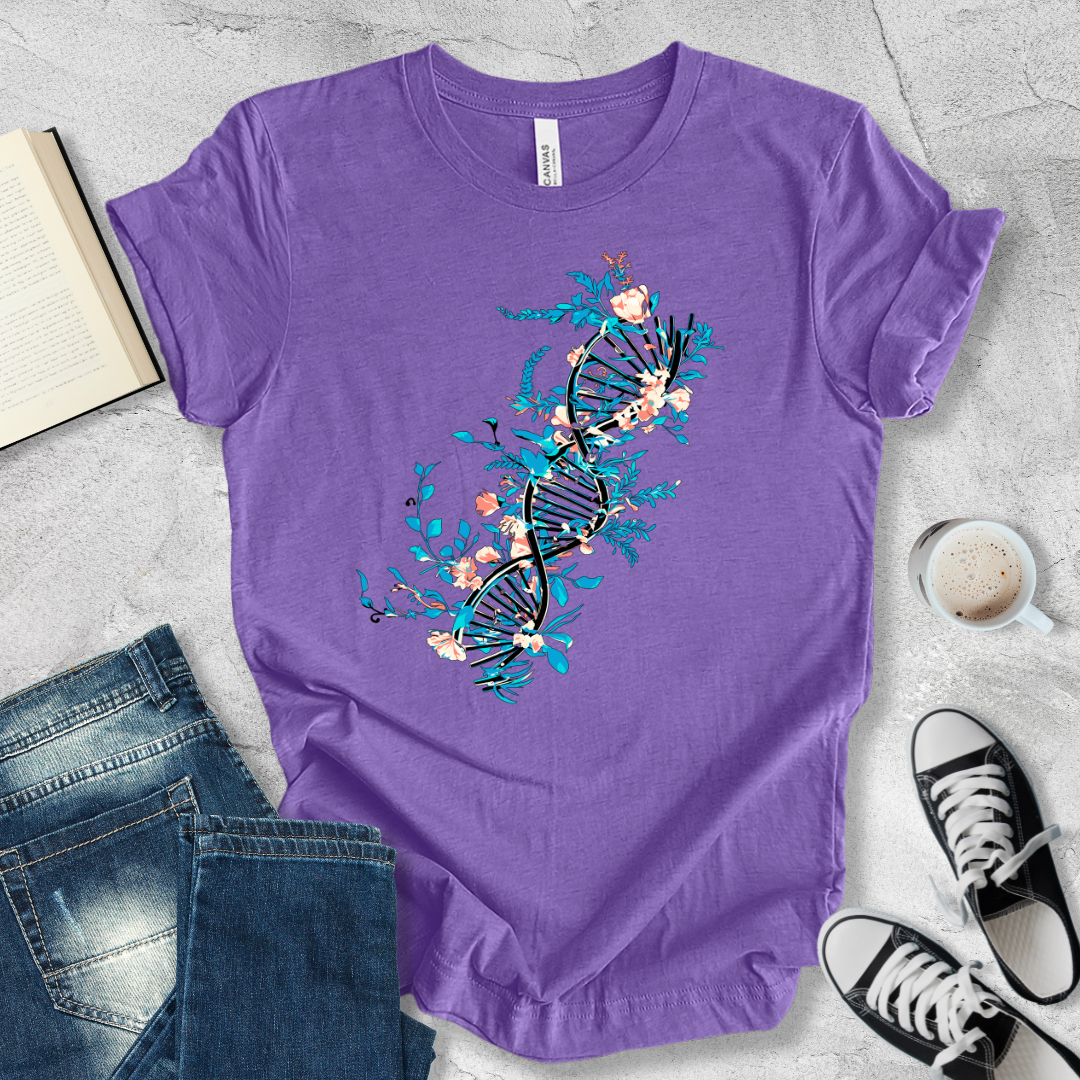 Floral DNA Helix T-shirt