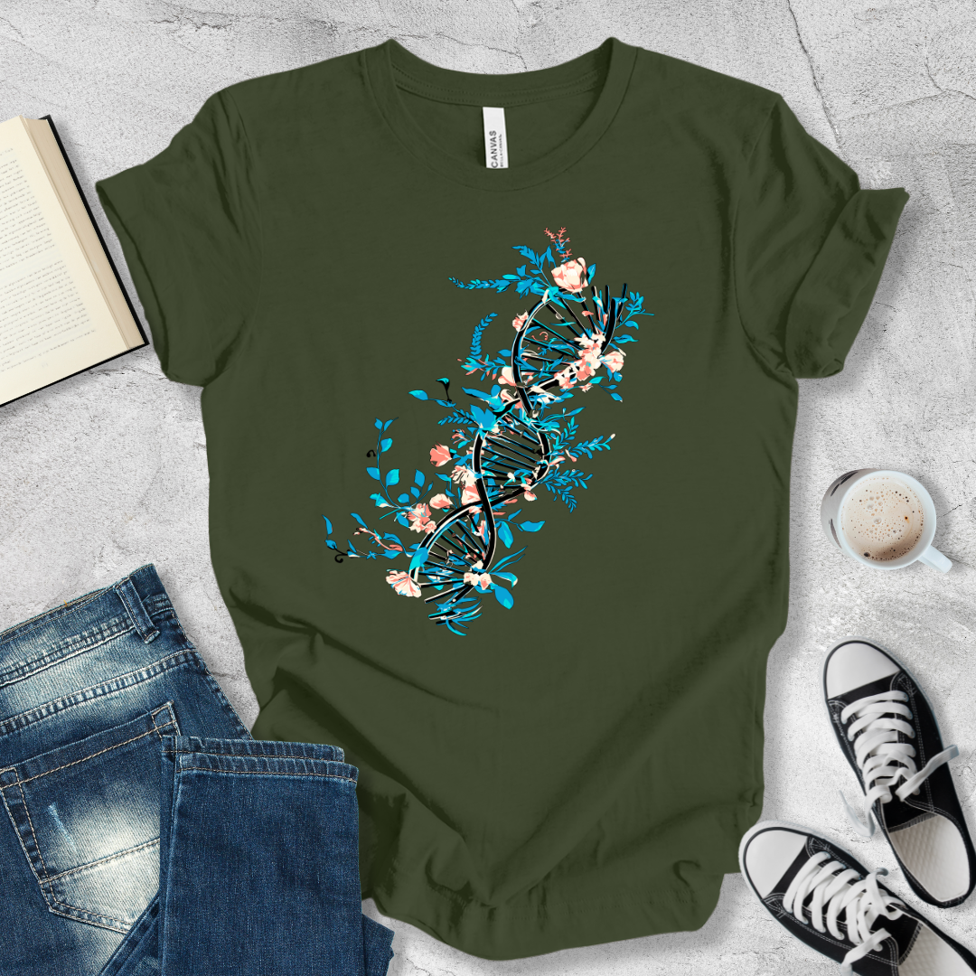 Floral DNA Helix T-shirt