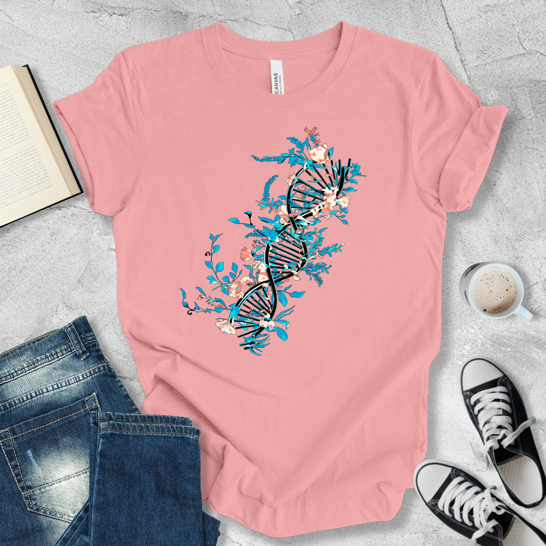 Floral DNA Helix T-shirt