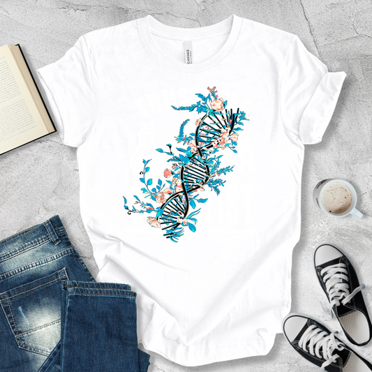 Floral DNA Helix T-shirt