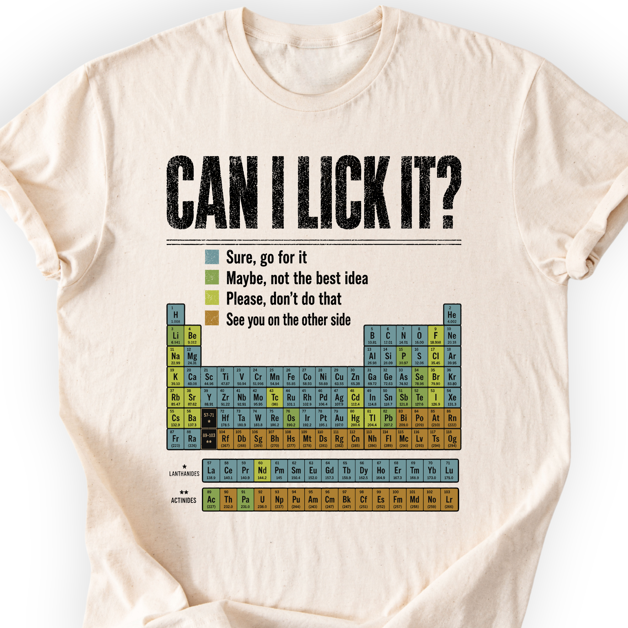 Can I Lick It Periodic Table T-Shirt Printify