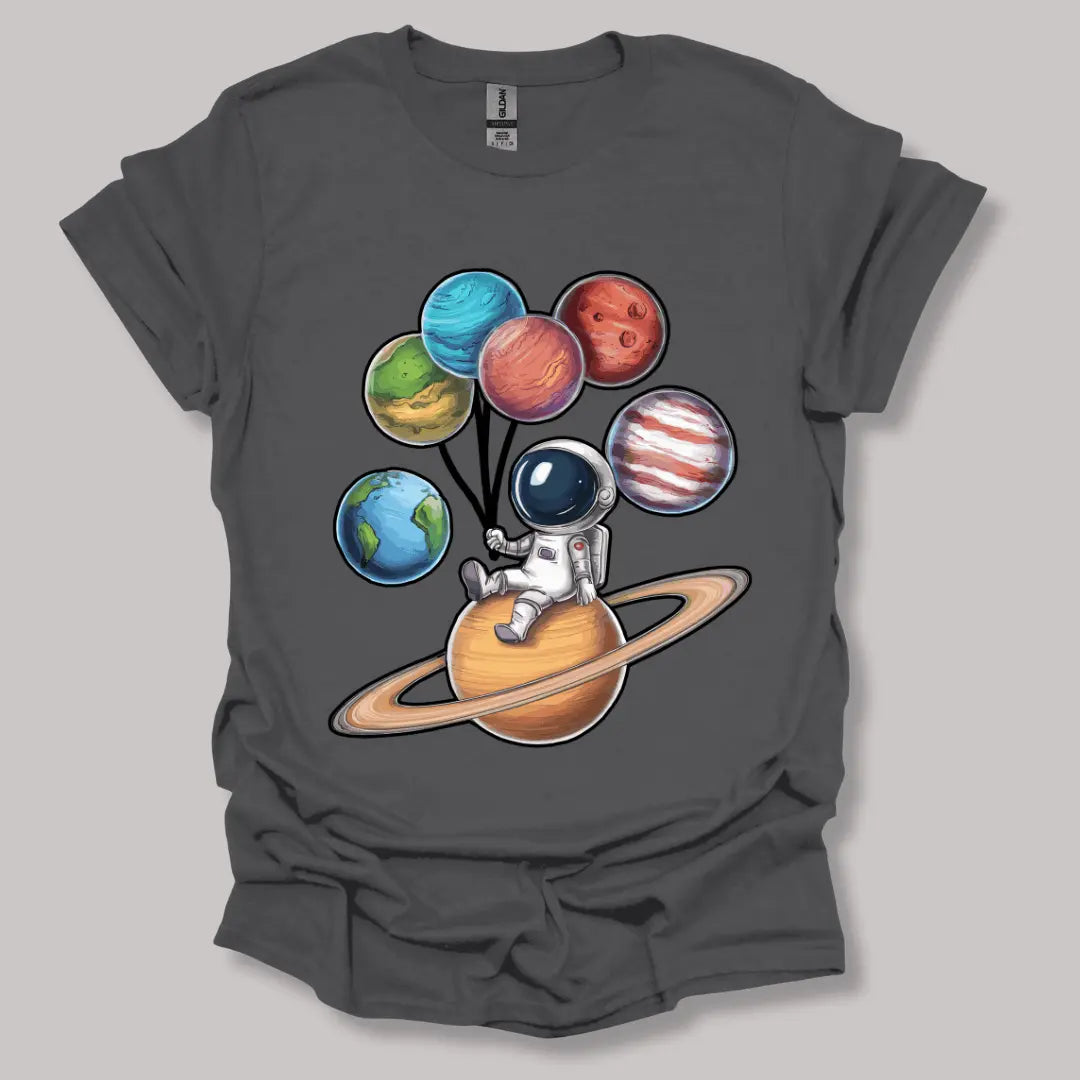 Astronaut and Planets T-shirt Charcoal / S