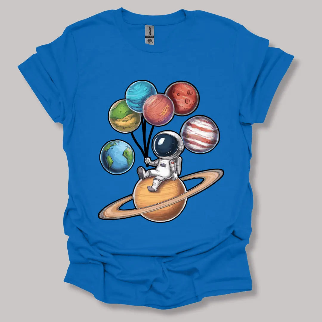 Astronaut and Planets T-shirt Royal / S