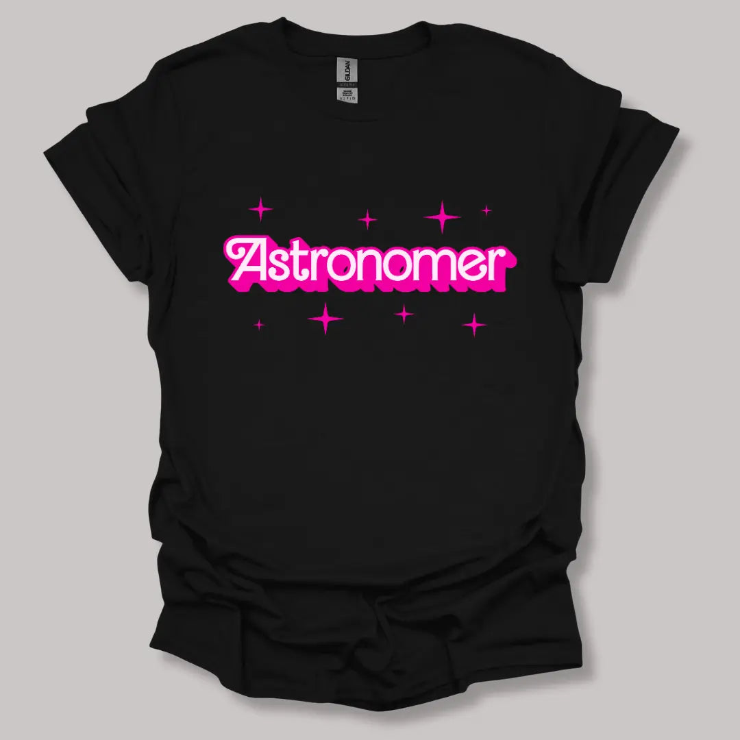 Barbie-Inspired Astronomer T-shirt Black / S