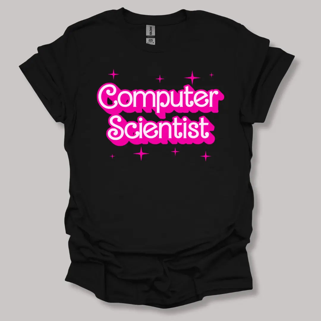 Barbie-Inspired Computer Scientist T-shirt Black / S