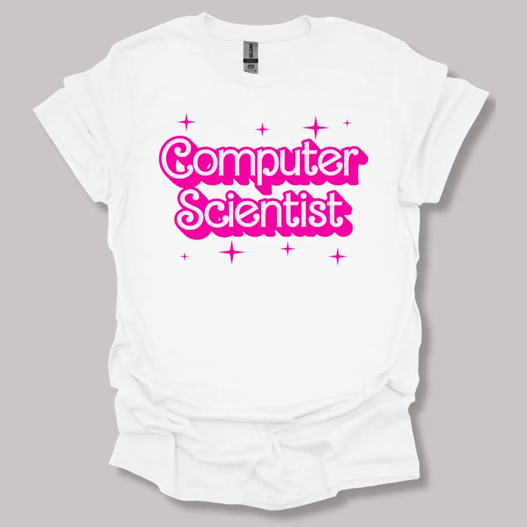 Barbie-Inspired Computer Scientist T-shirt White / S