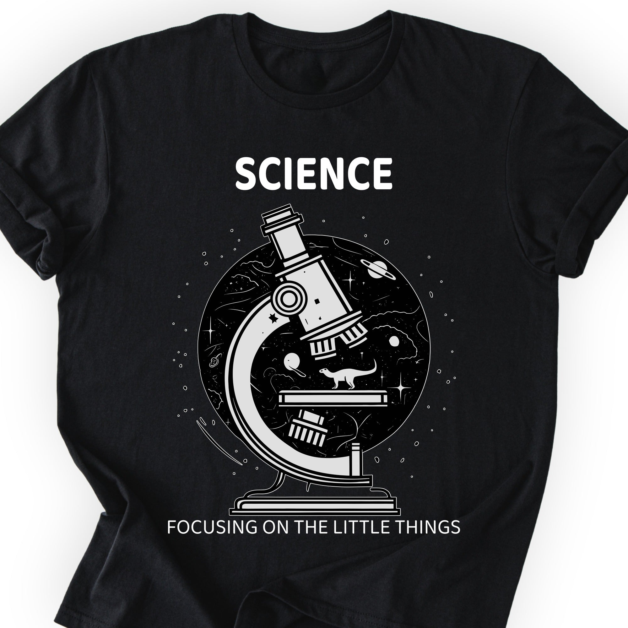Science Focusing On The Little Things T-shirt Black