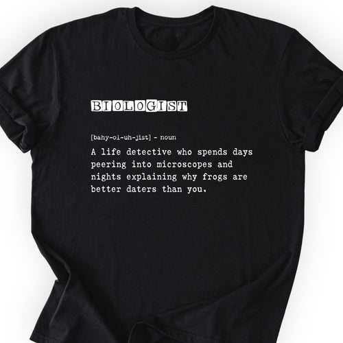 Biologist Definition T-shirt Black