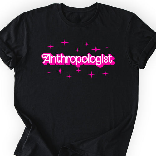 Anthropologist Pink Doll T-shirt Black