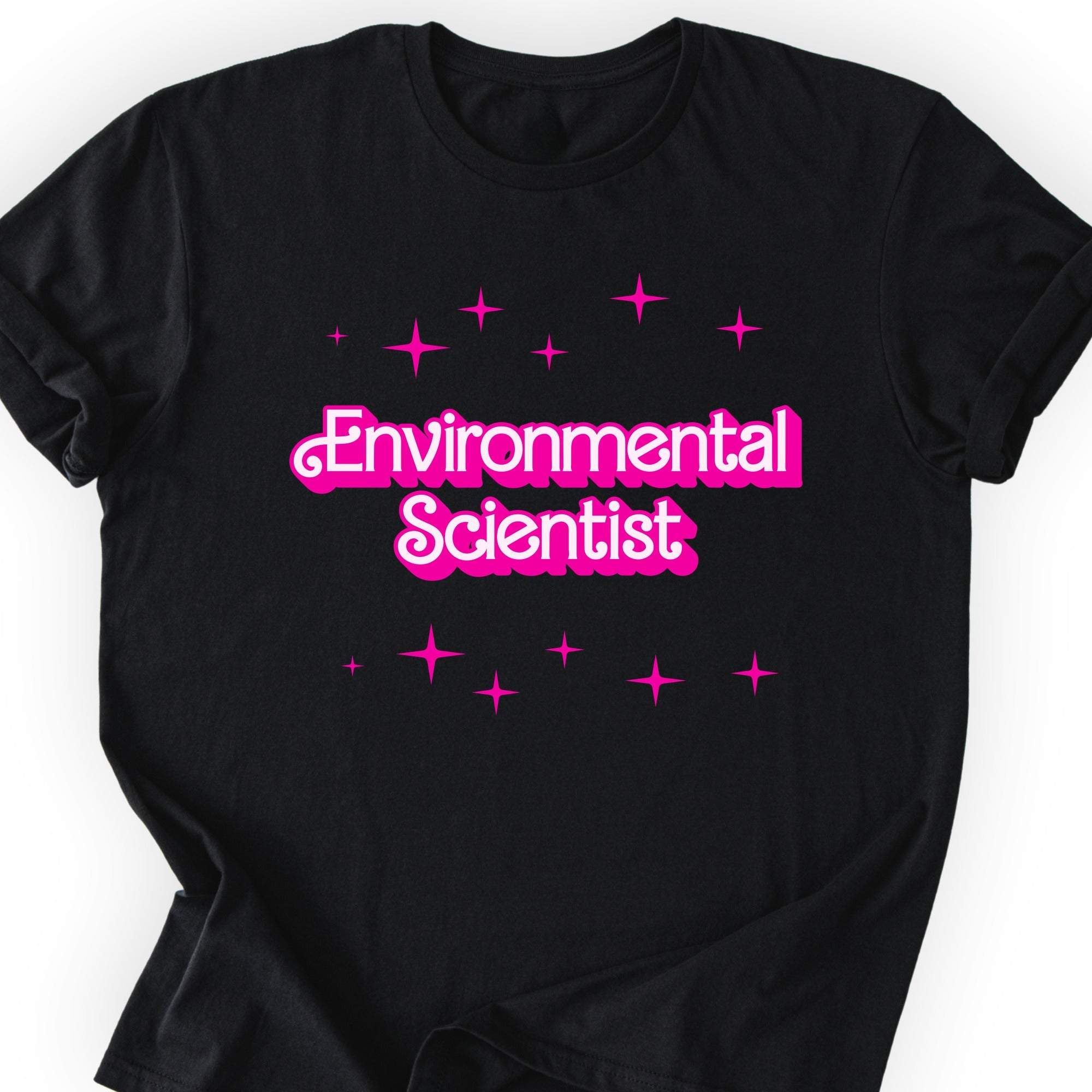 Biologist Pink Doll T-shirt Black