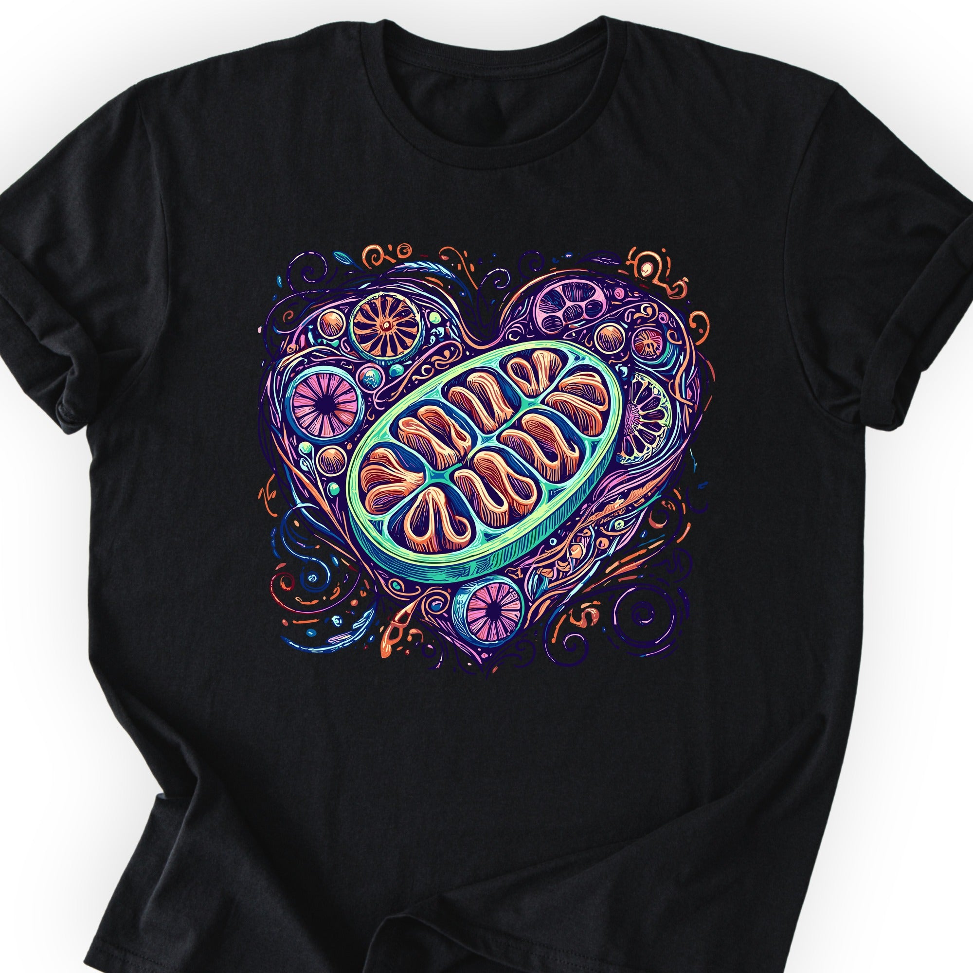 Mitochondria Heart T-shirt Black