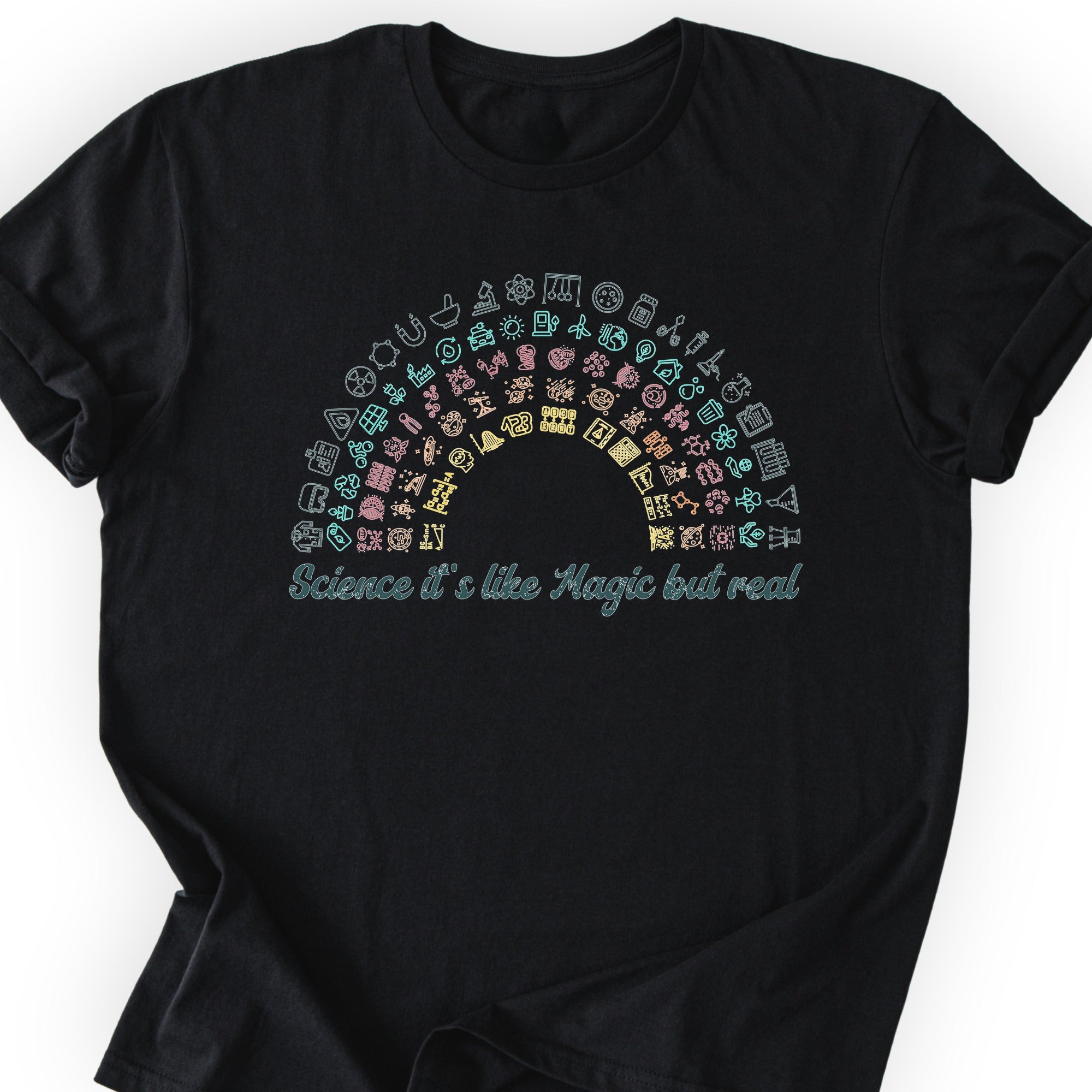 Science Rainbow T-Shirt Black