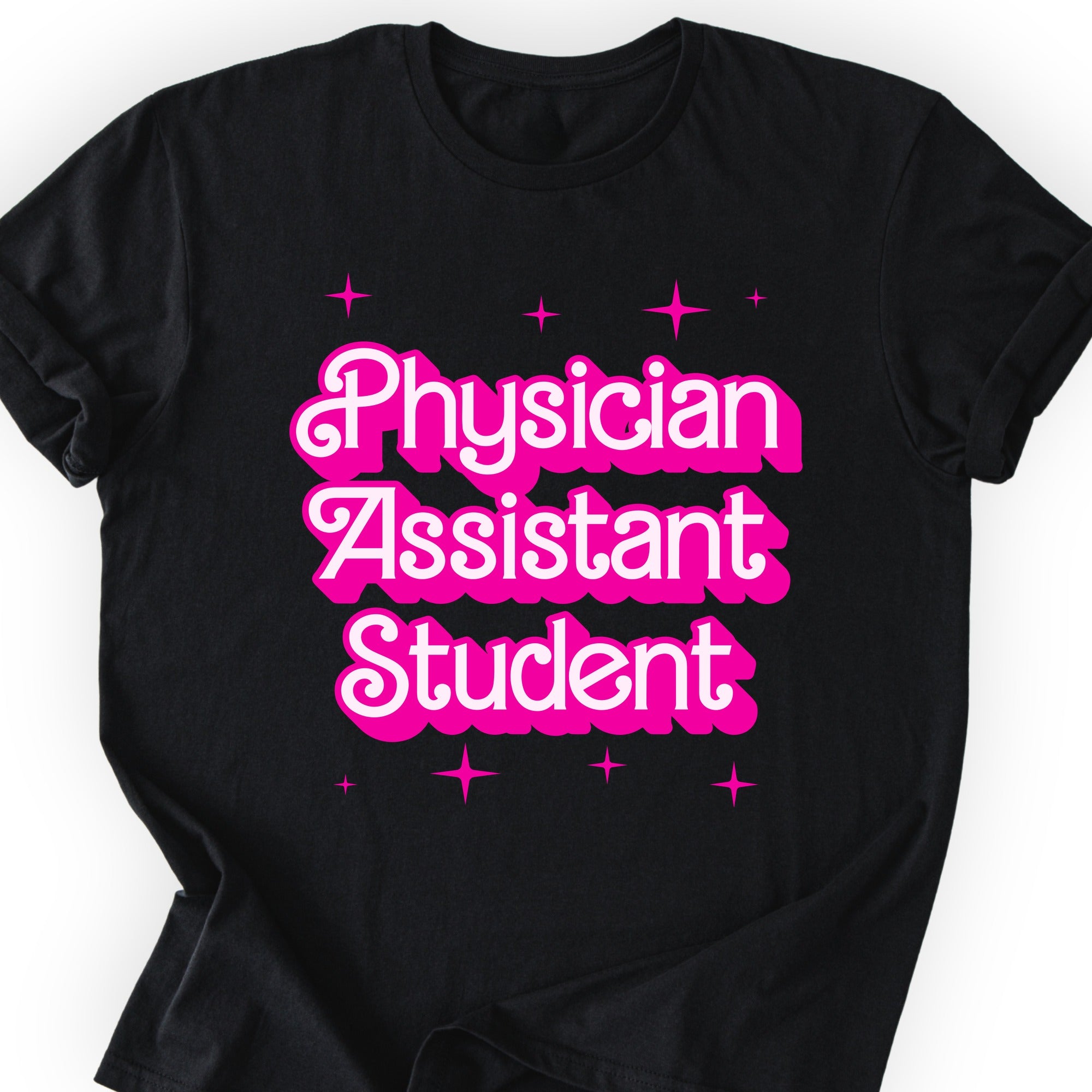 Physician Assistant Student Pink Doll T-shirt Black