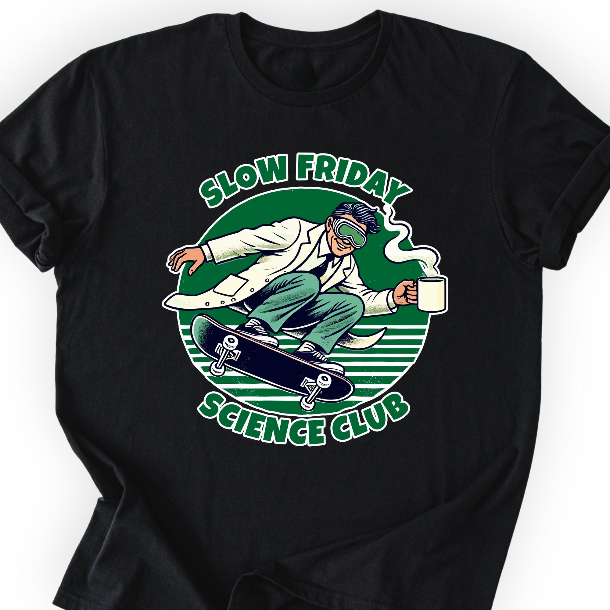 Slow Friday Science Club T-shirt Black