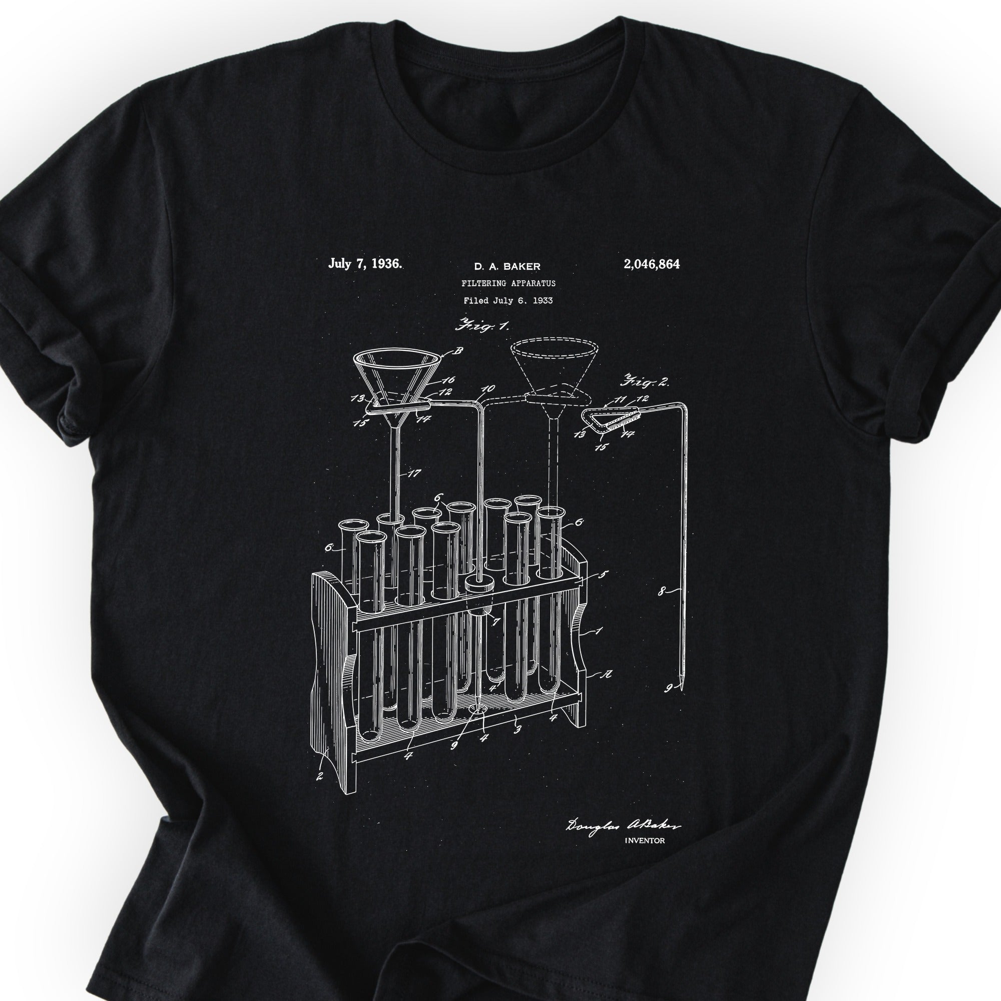 Filtering Apparatus Patent T-shirt Black