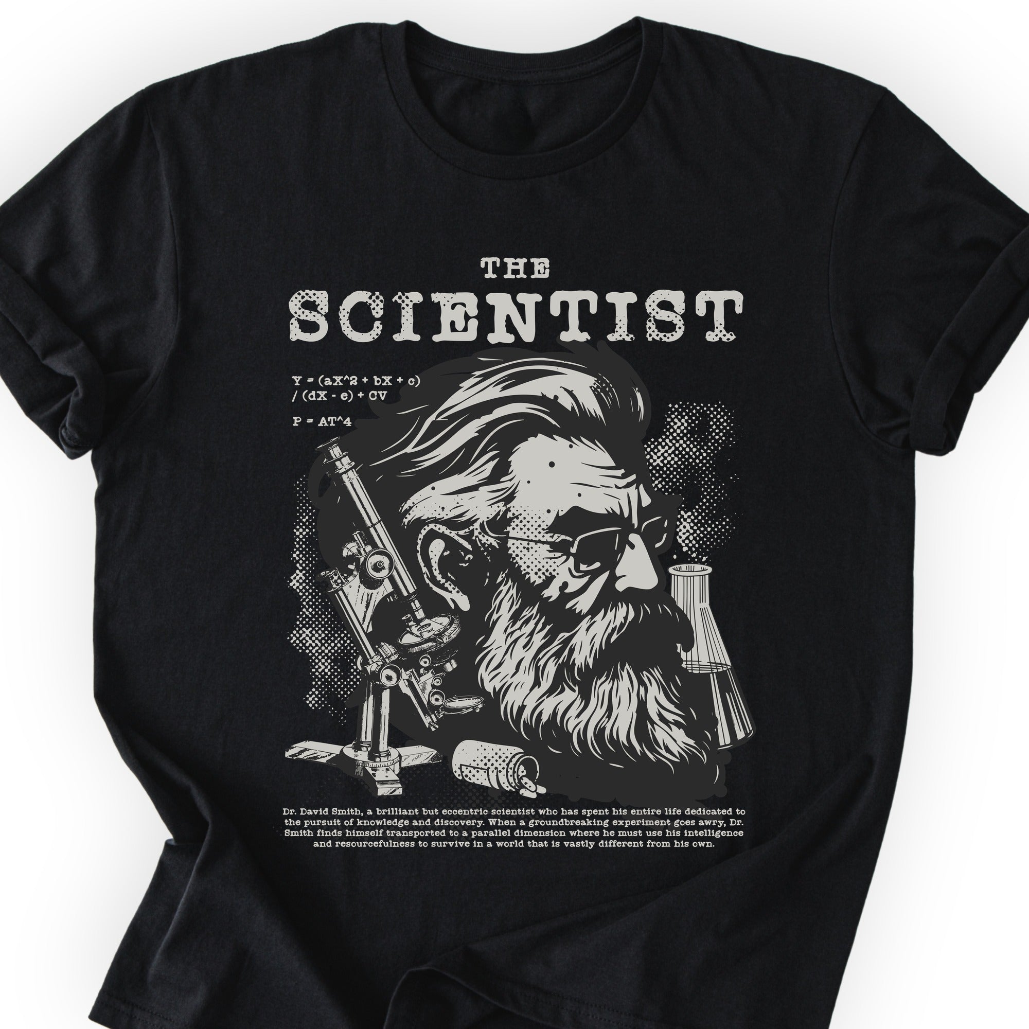The Scientist Portrait T-Shirt Black