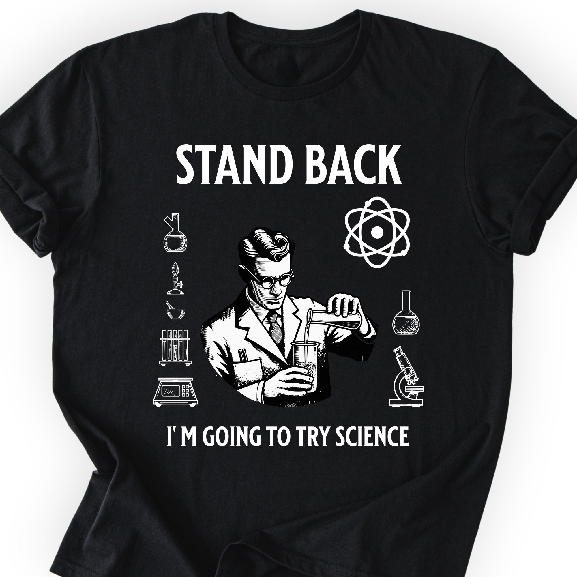 Stand Back Science T-shirt Black