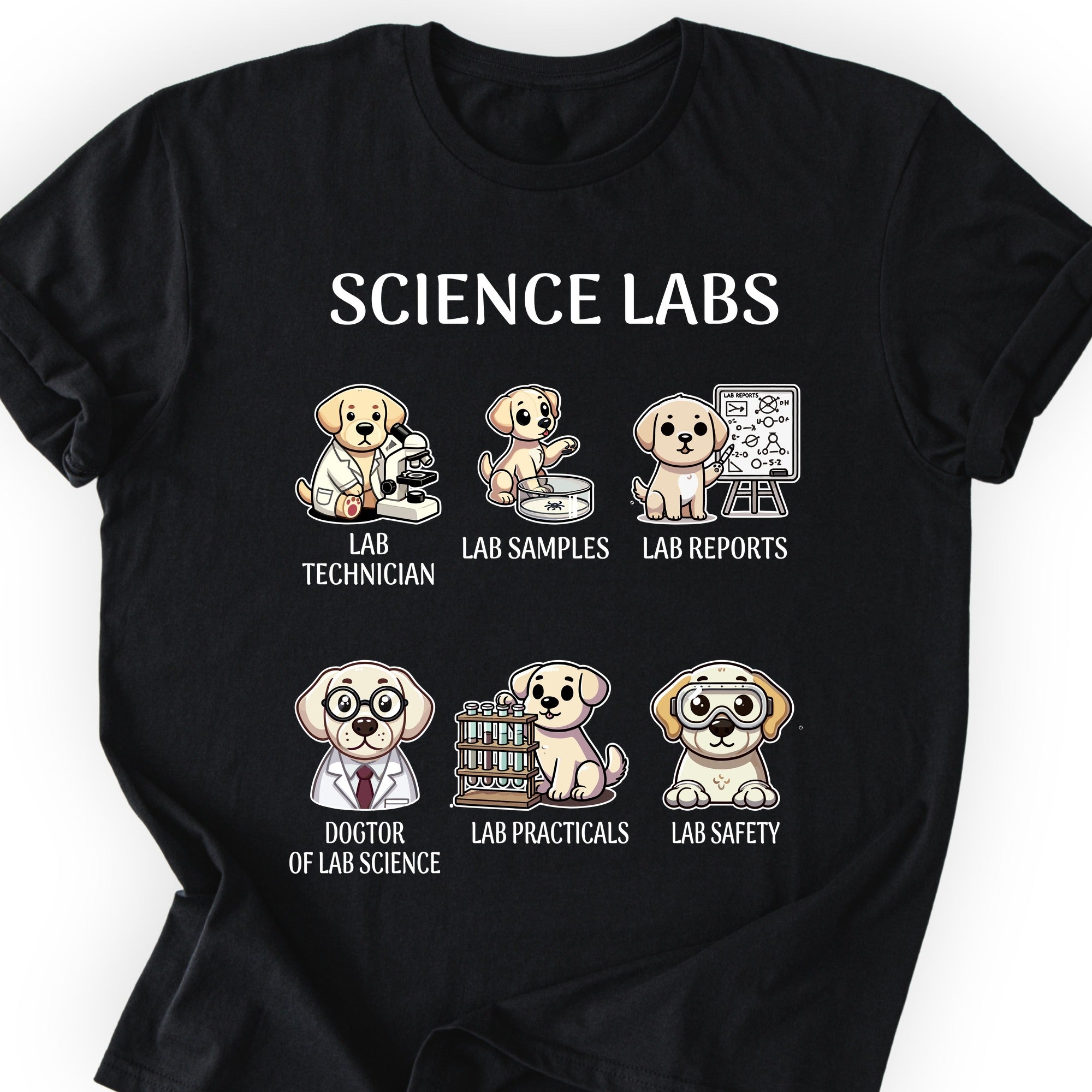 Lab Research Dogs T-Shirt Black