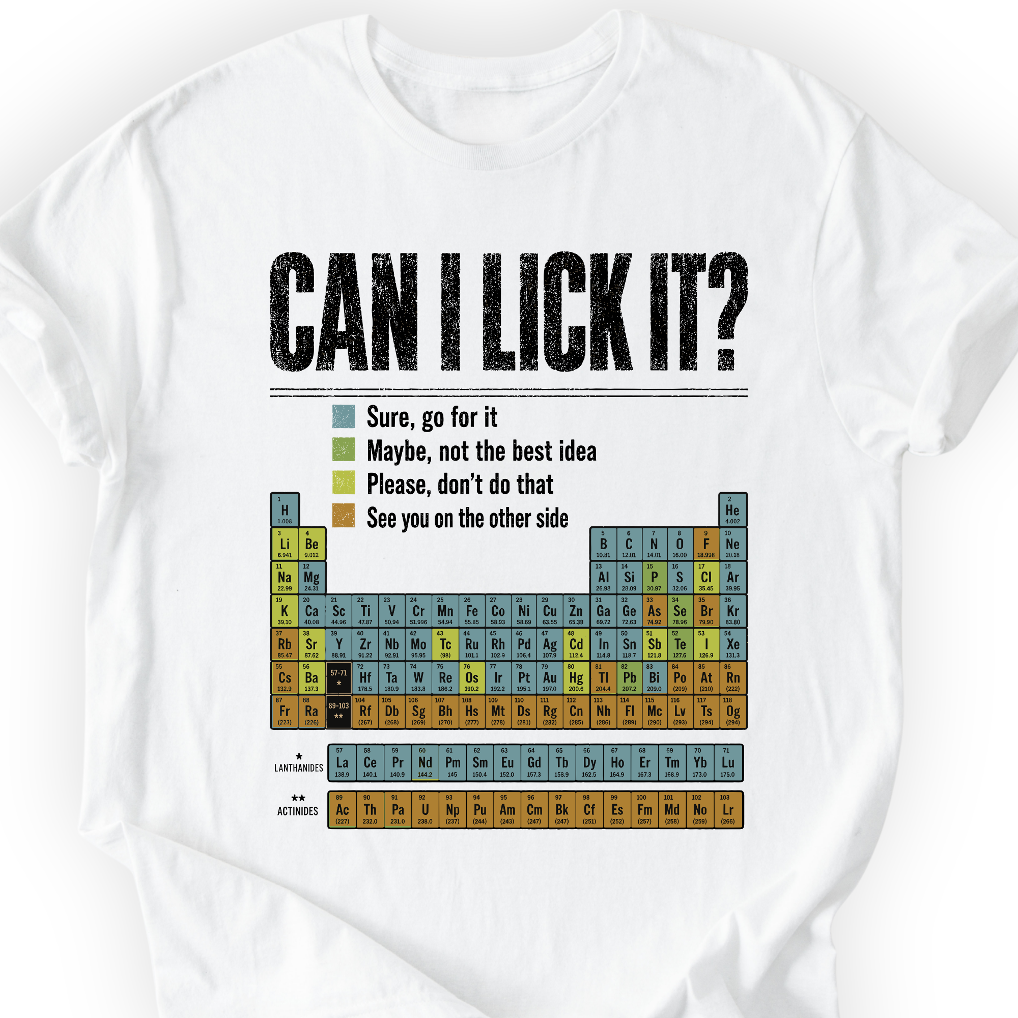 Can I Lick It Periodic Table T-Shirt — Scientist Apparel