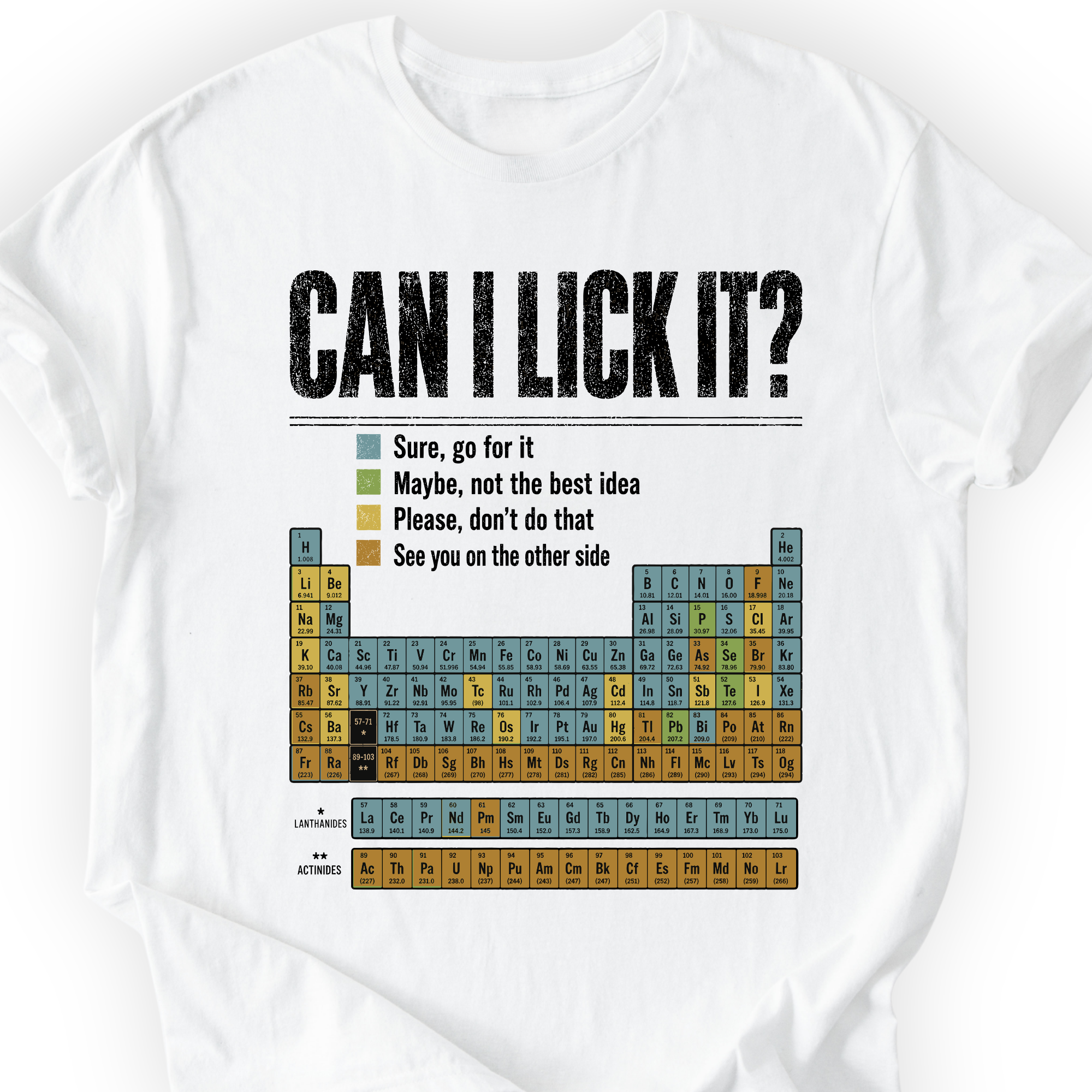 Can I Lick It Periodic Table T-Shirt — Scientist Apparel