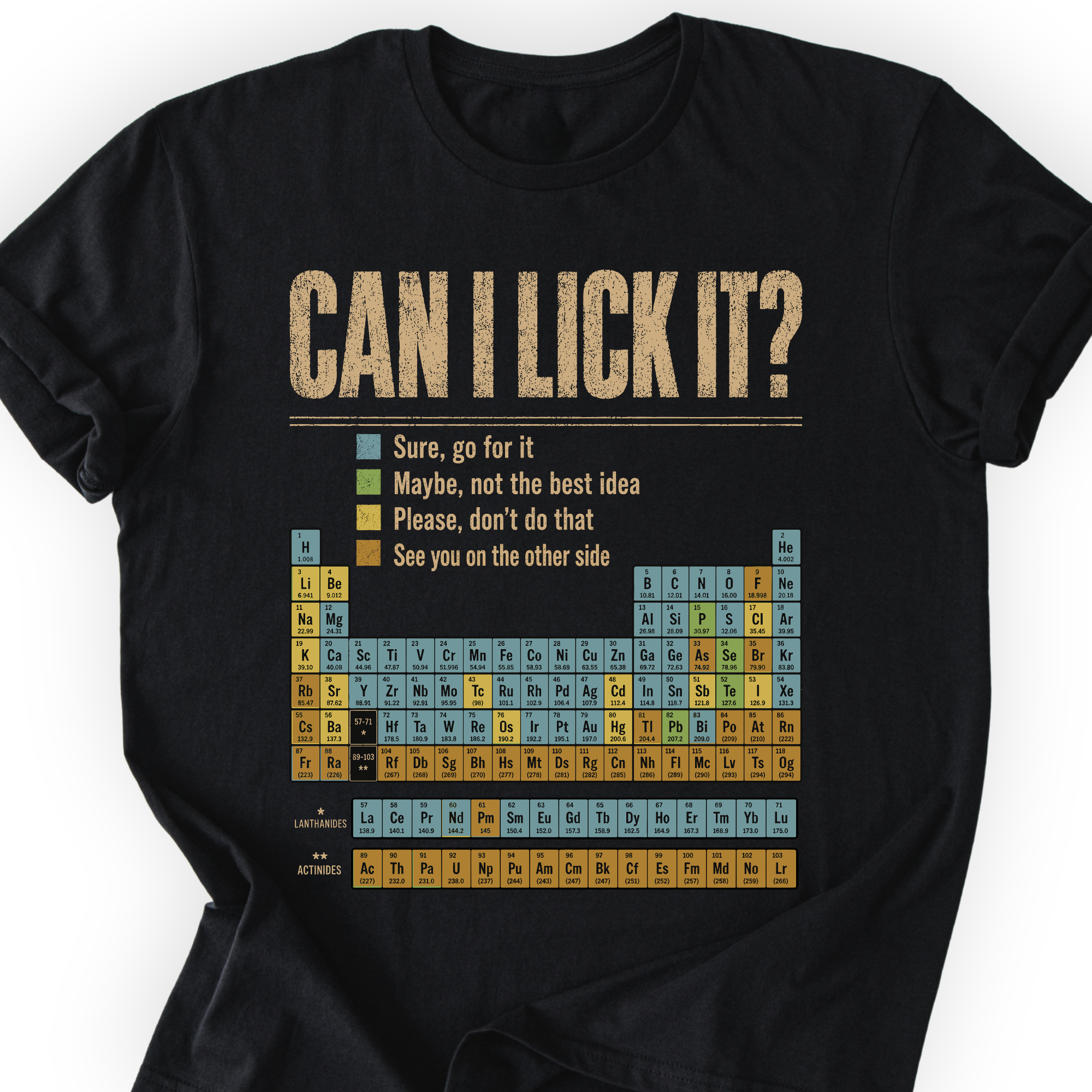 Can I Lick It Periodic Table T-Shirt — Scientist Apparel