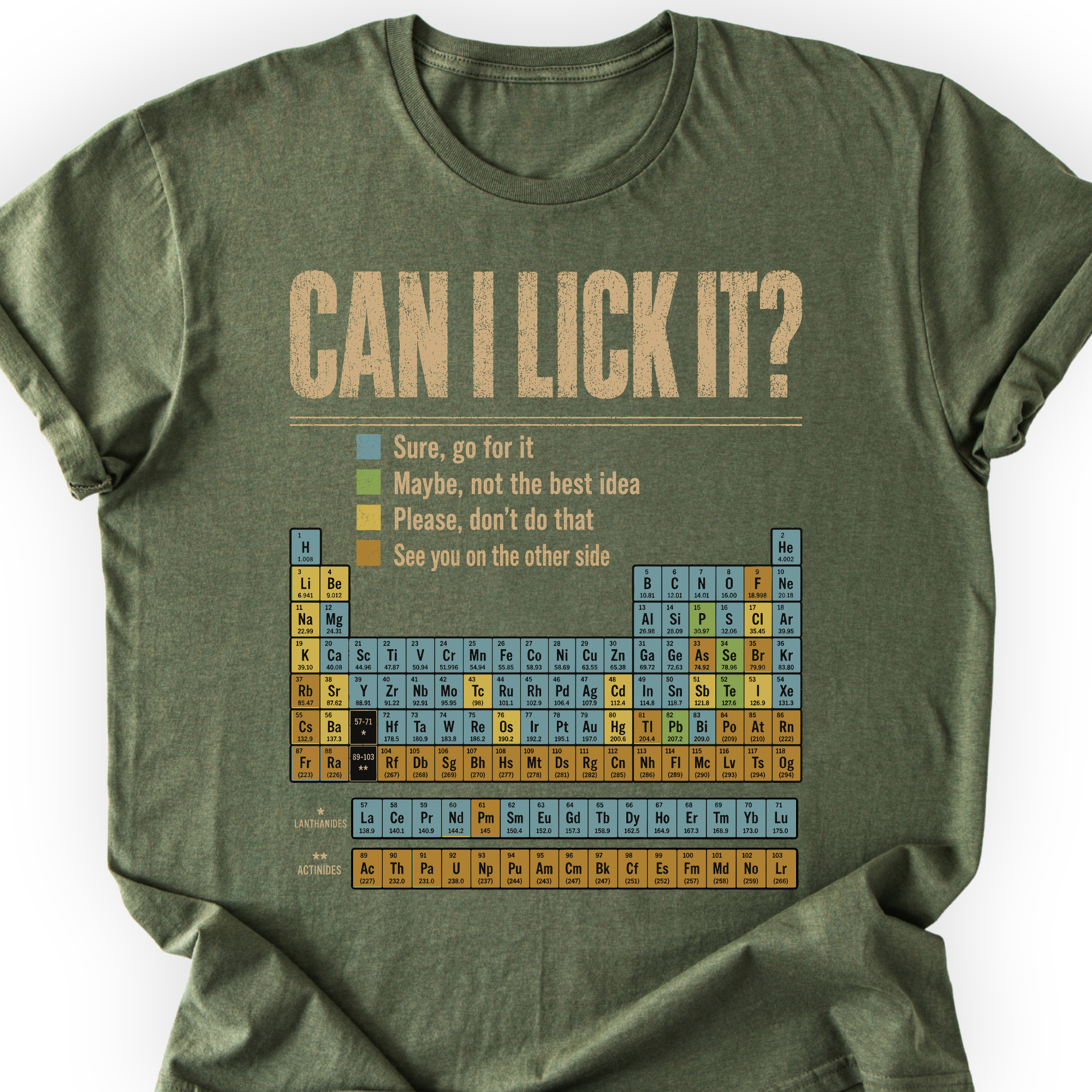 Can I Lick It Periodic Table T-Shirt — Scientist Apparel