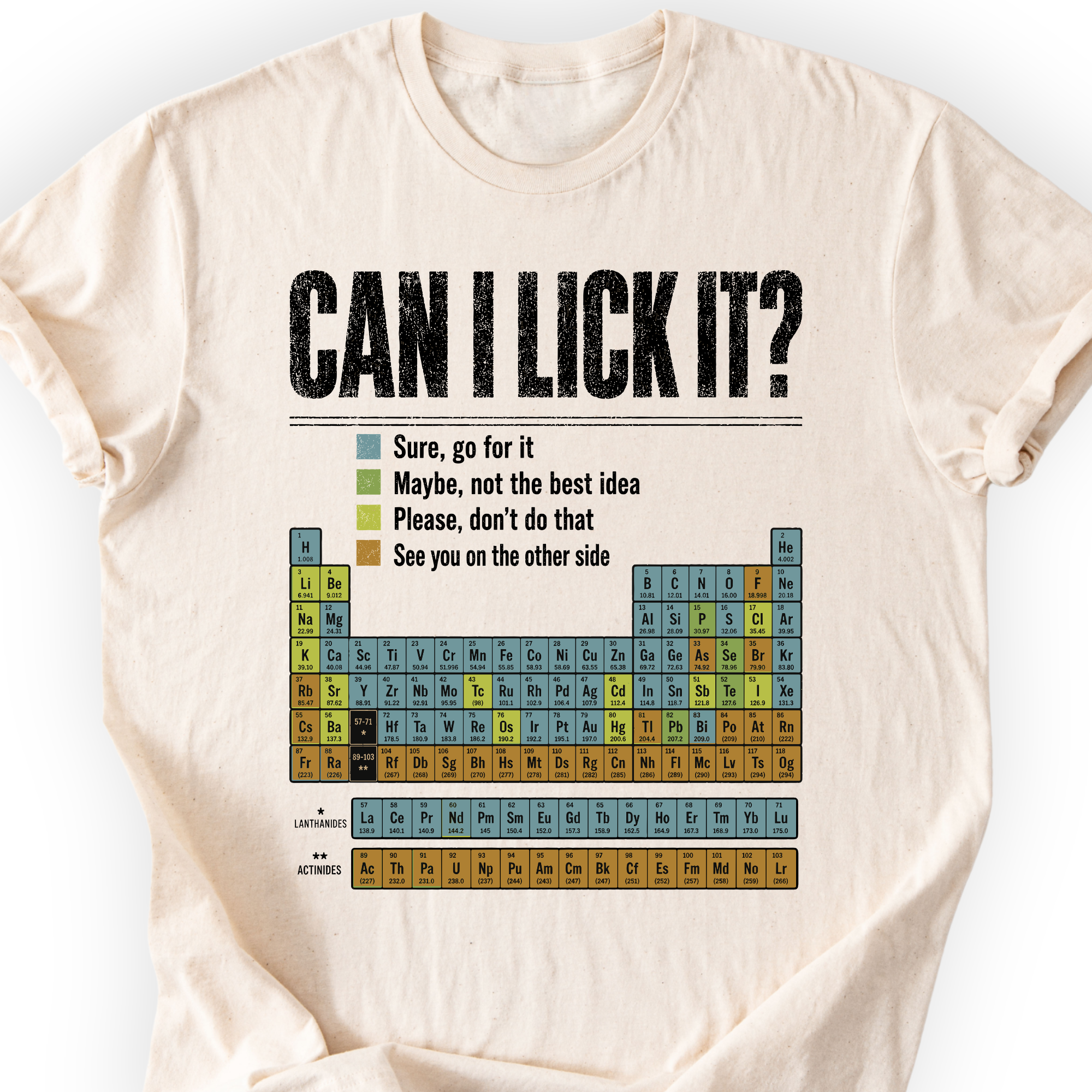 Can I Lick It Periodic Table T-Shirt — Scientist Apparel