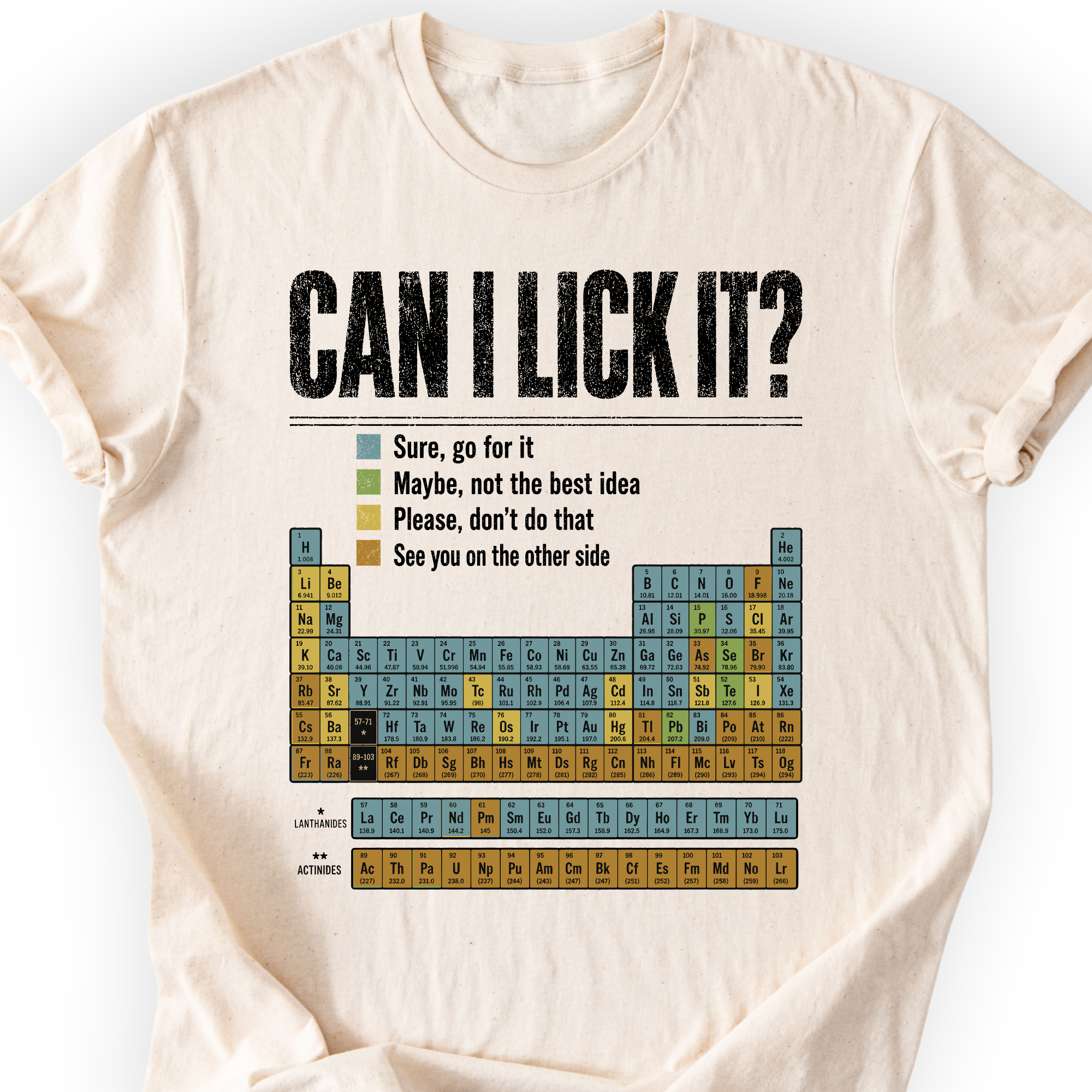 Can I Lick It Periodic Table T-Shirt — Scientist Apparel