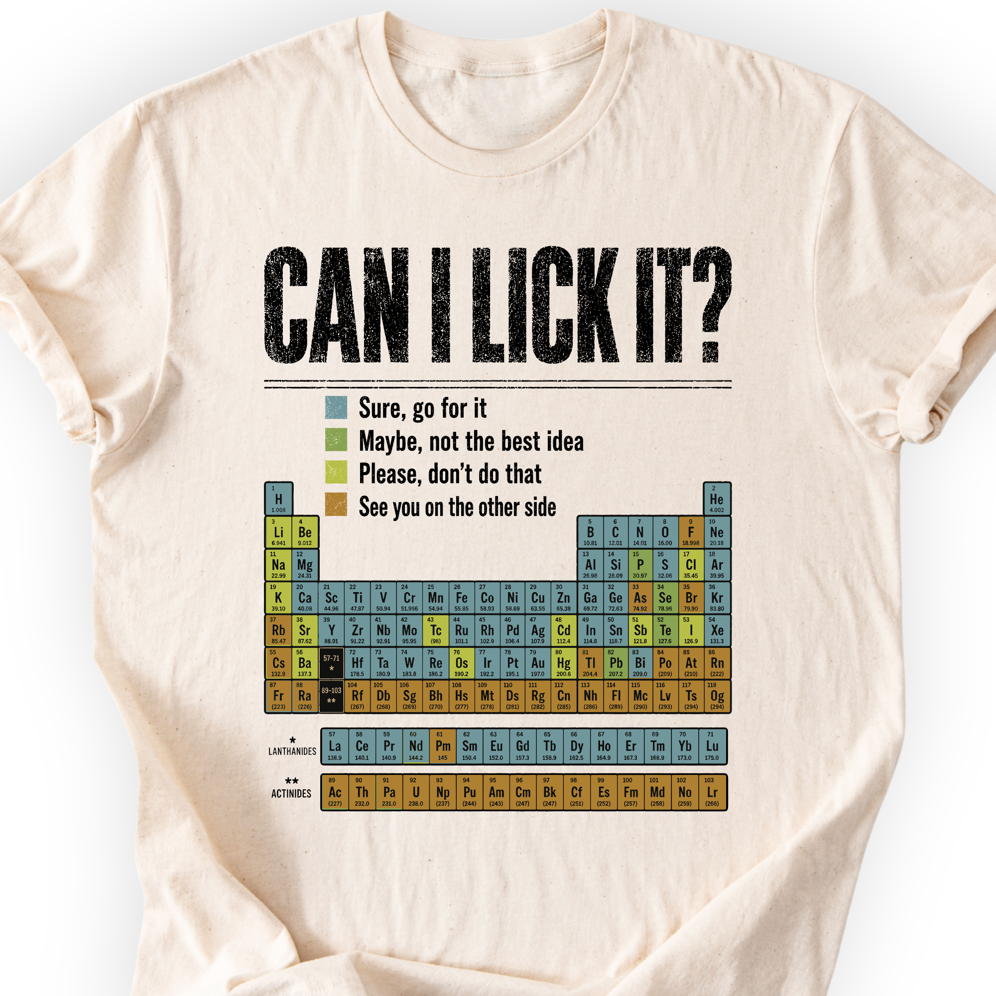 Can I Lick It Periodic Table T-Shirt — Scientist Apparel