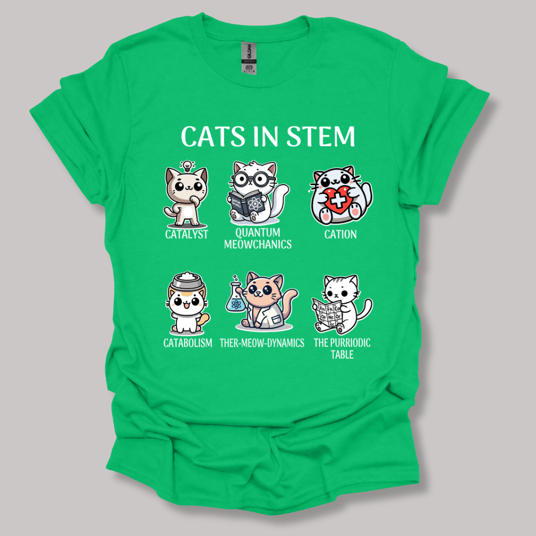 Cats In STEM T-shirt Irish Green / S