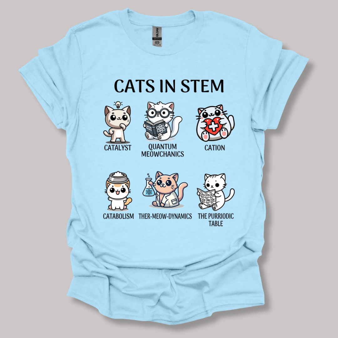 Cats In STEM T-shirt Light Blue / S