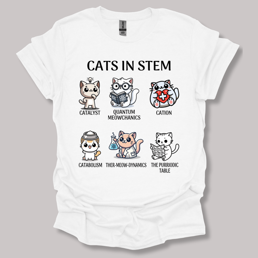 Cats In STEM T-shirt White / S