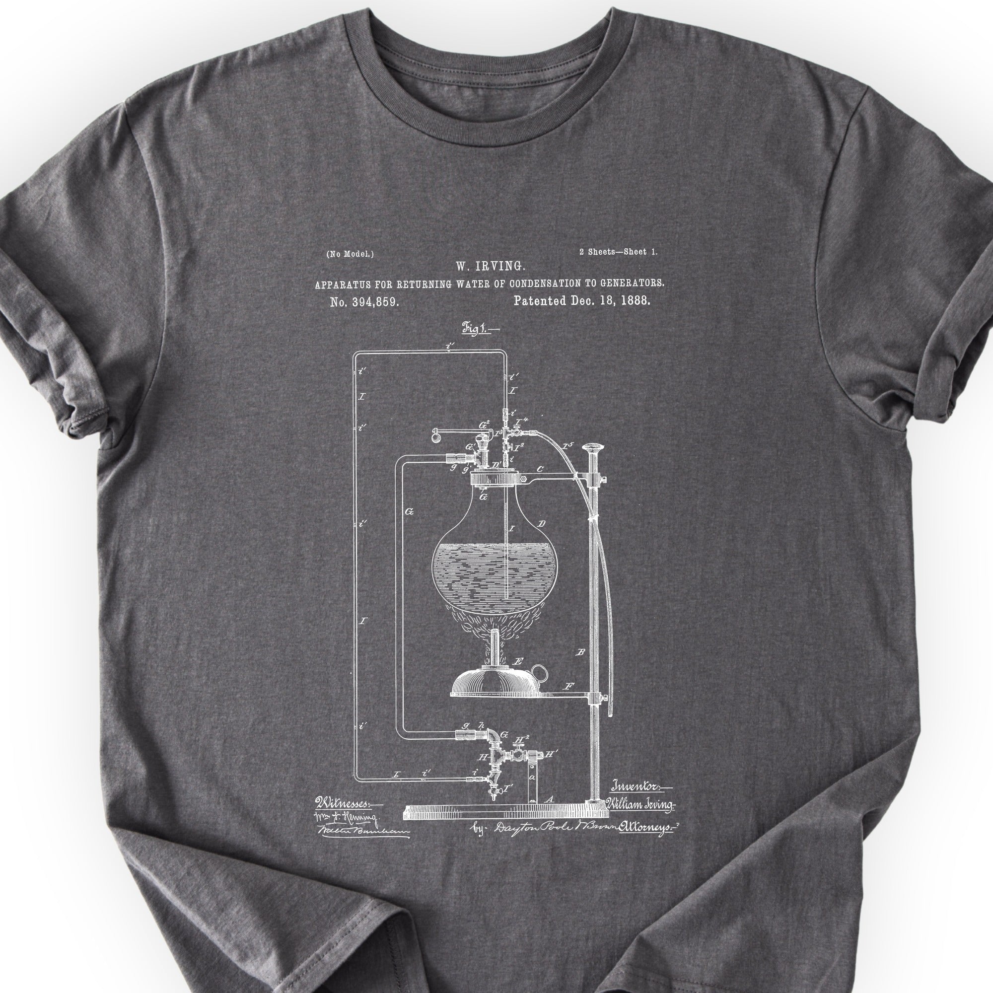 Water Apparatus Patent T-shirt Charcoal