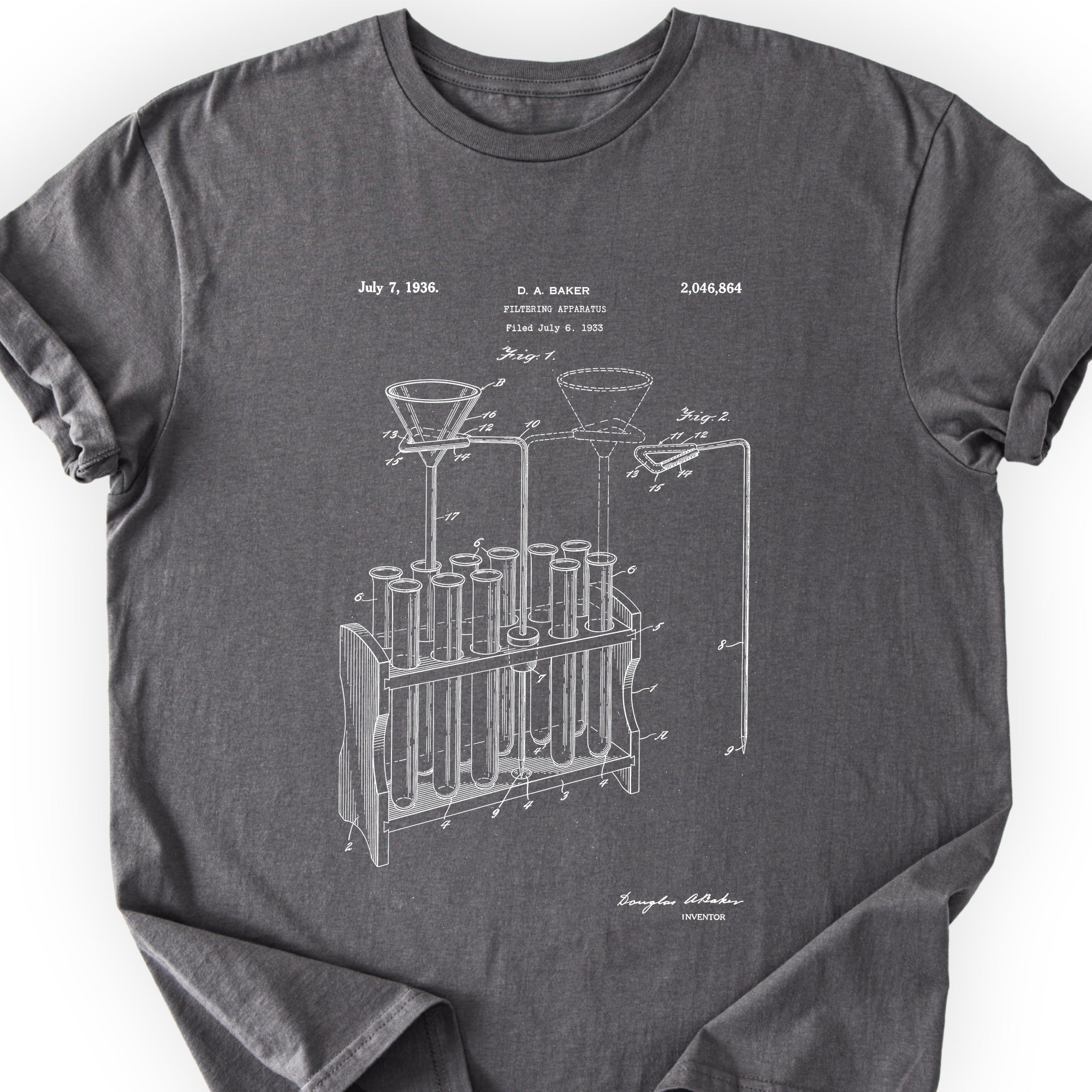 Filtering Apparatus Patent T-shirt Charcoal