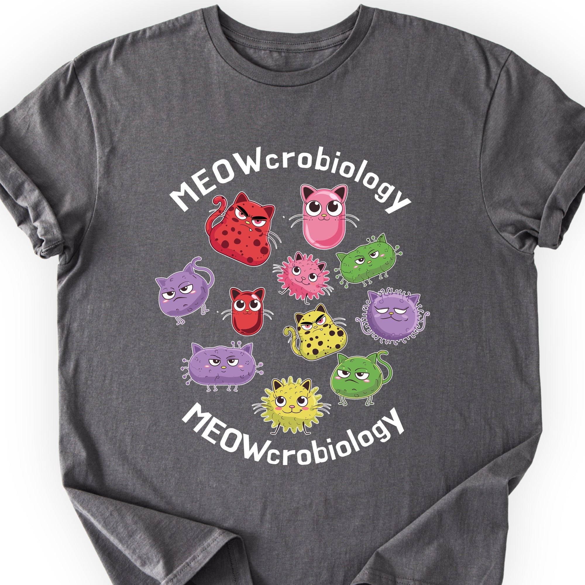 Meowcrobiology  T-shirt Charcoal