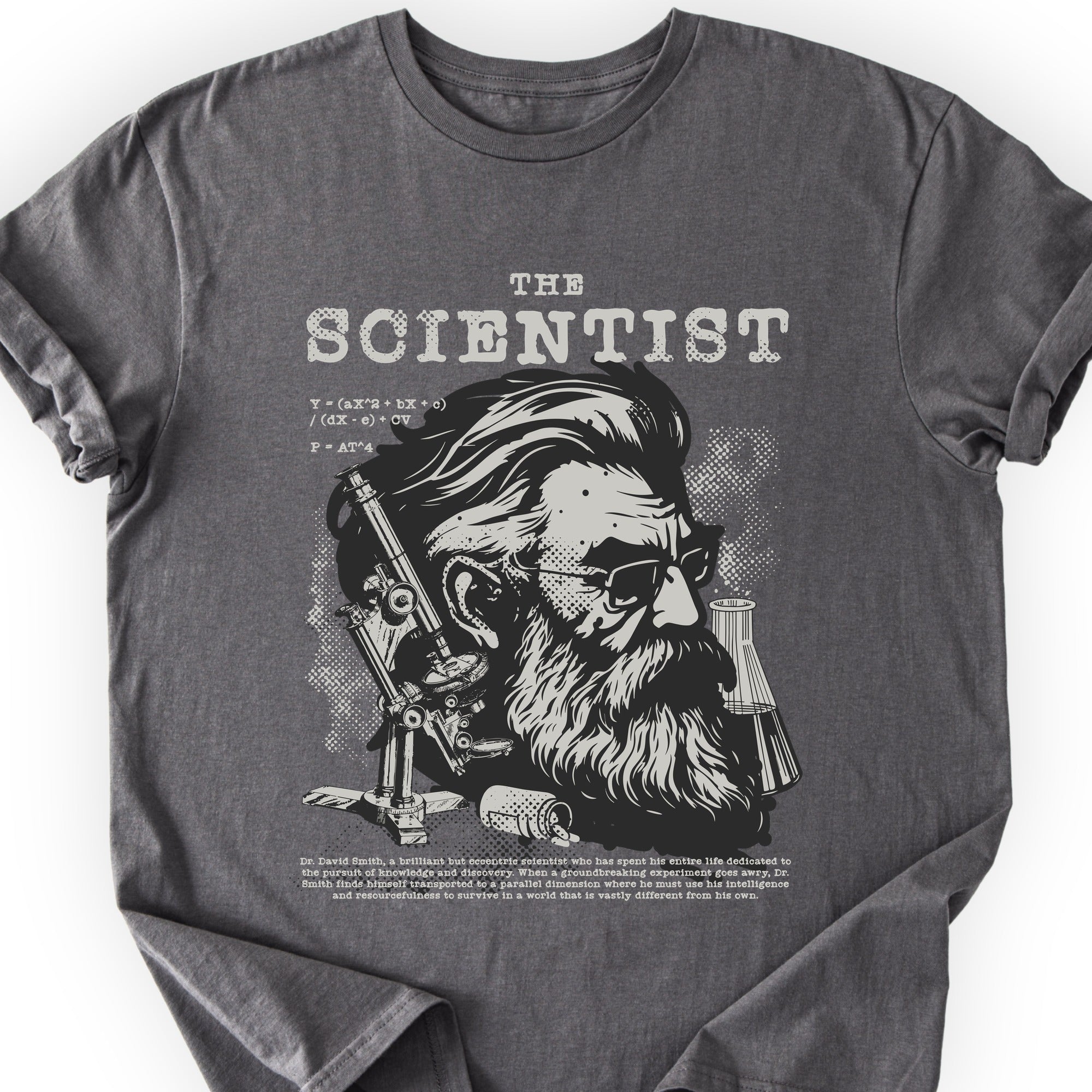The Scientist Portrait T-Shirt Charcoal