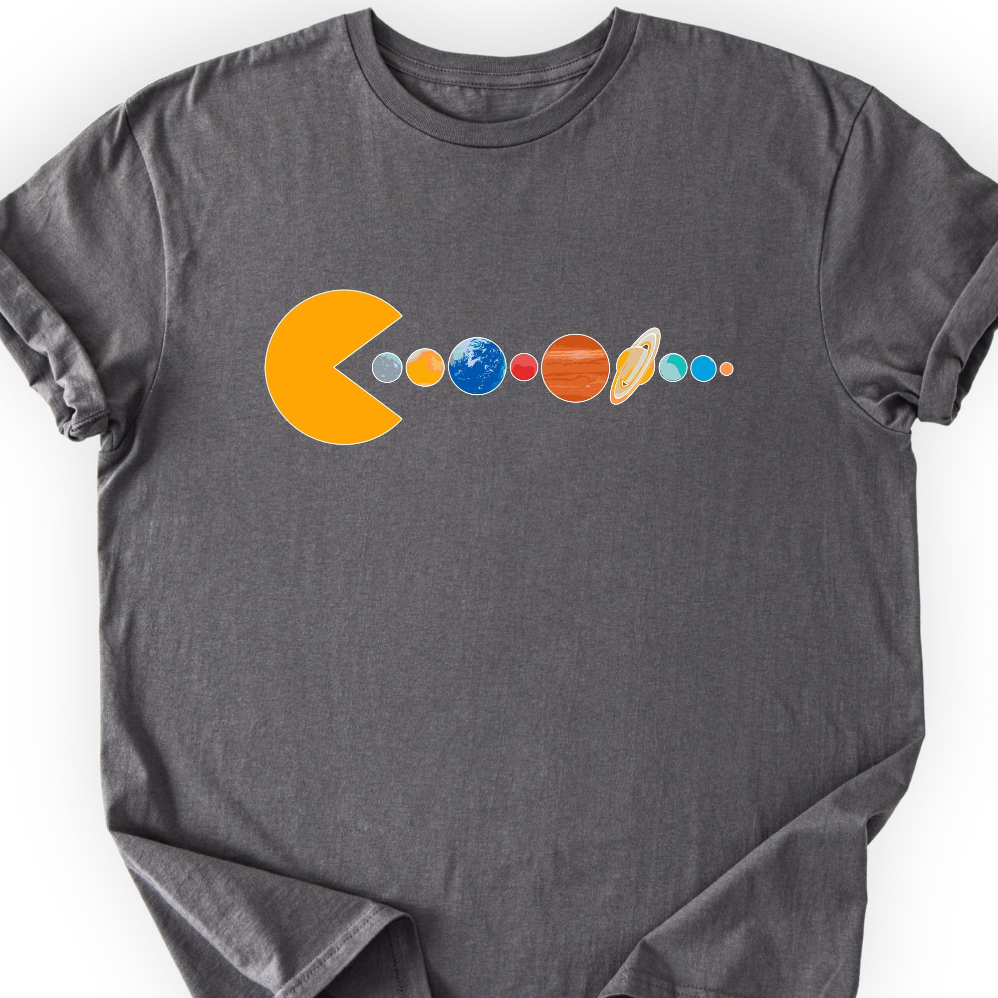 Solar System Pac Man T-shirt Charcoal