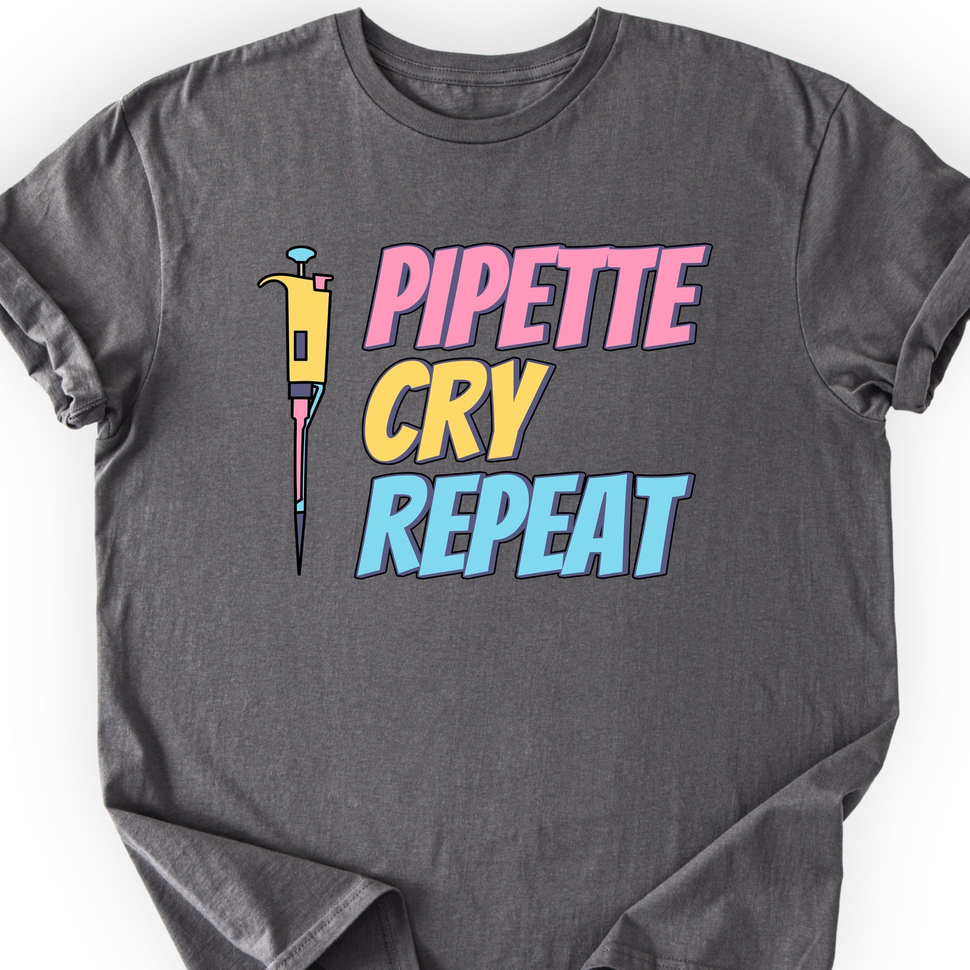Pipette Cry Repeat T-shirt Charcoal