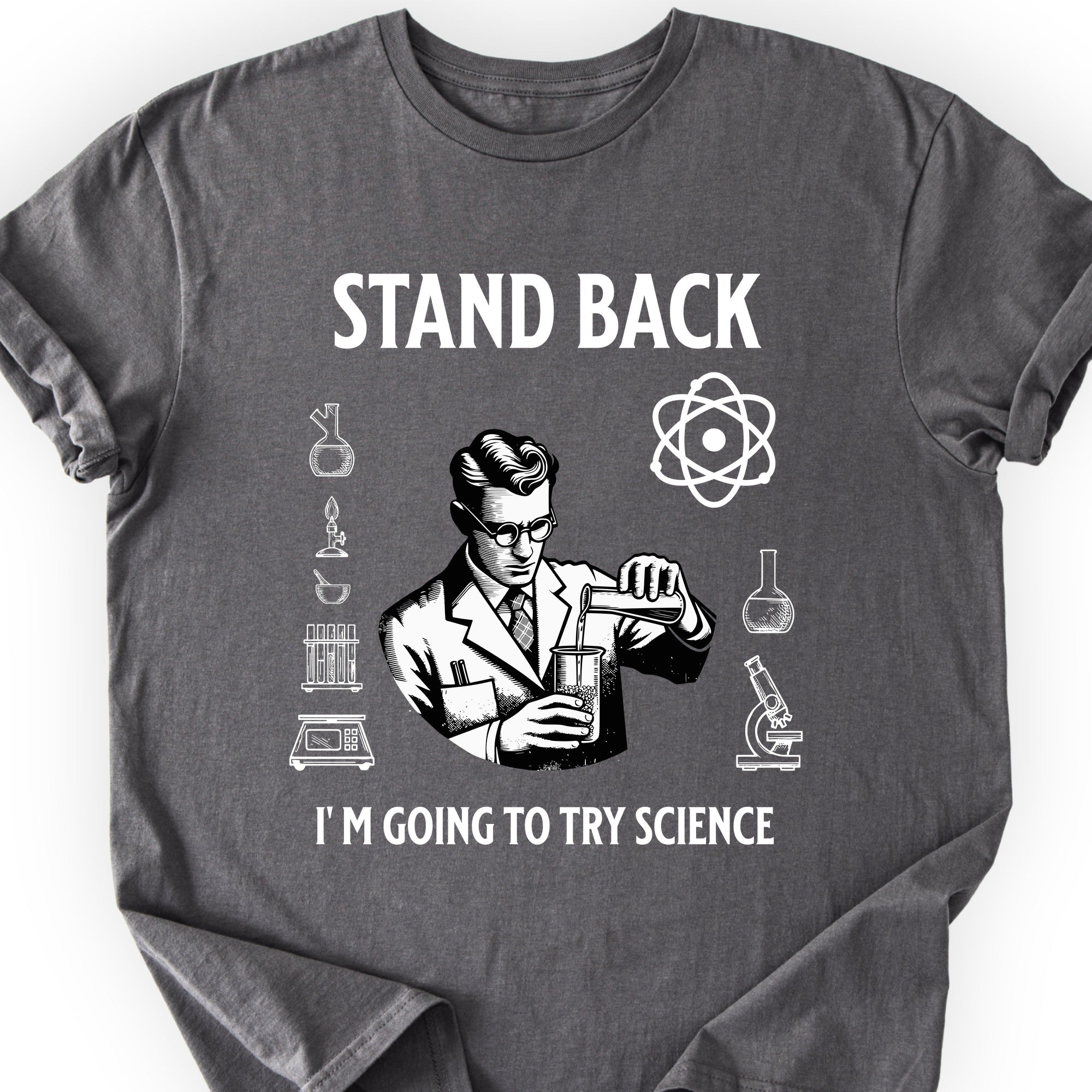 Stand Back Science T-shirt Charcoal