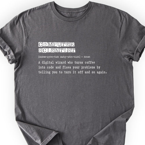 Computer Scientist Definition T-shirt Charcoal