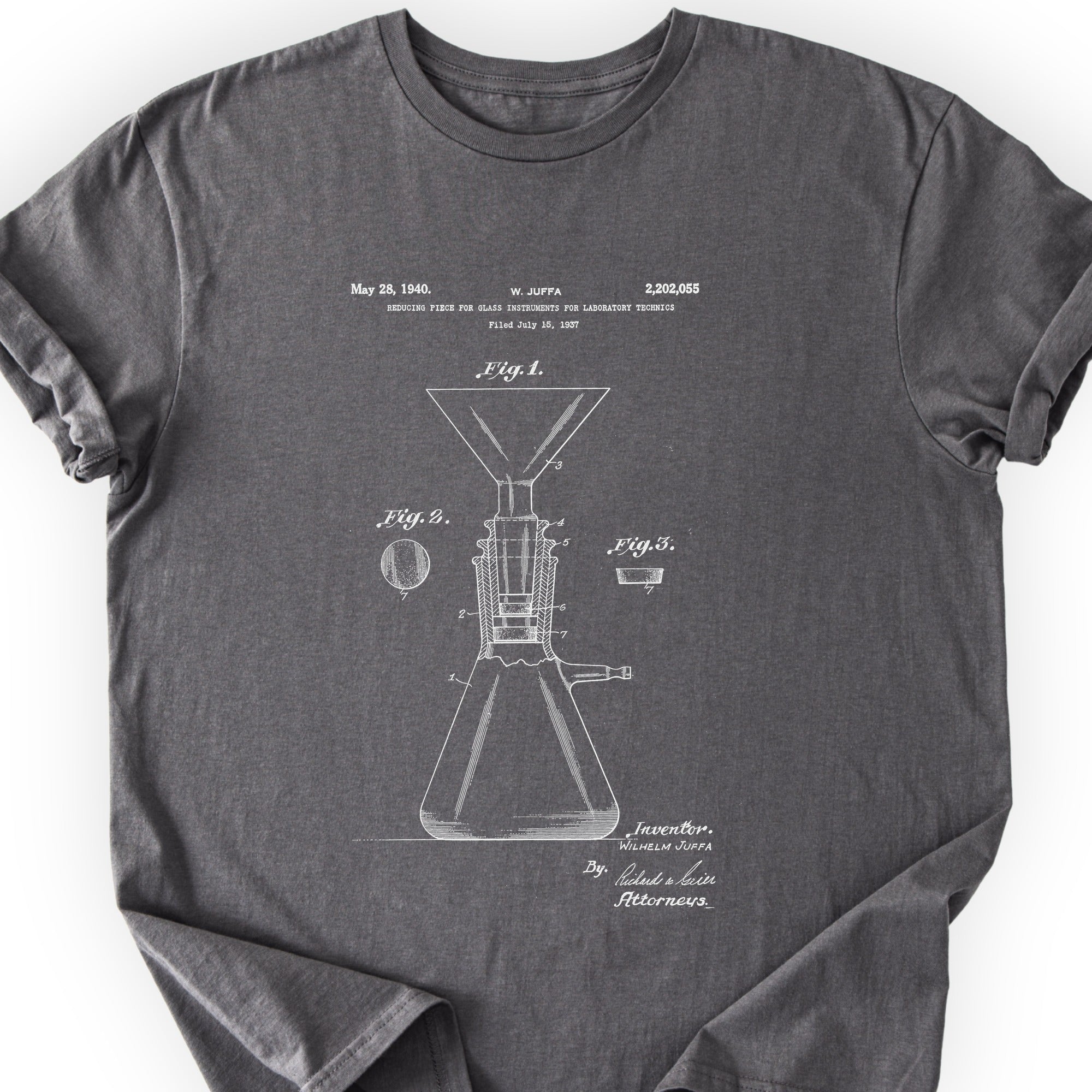 Glass Instrument Patent T-shirt Charcoal