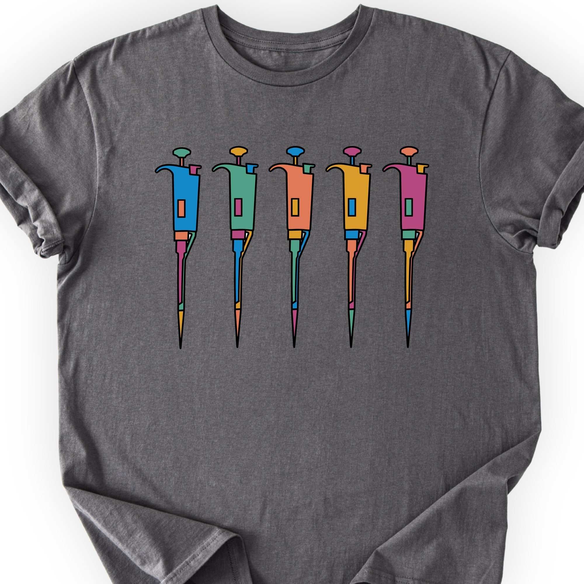 Lab Pipettes T-shirt Charcoal